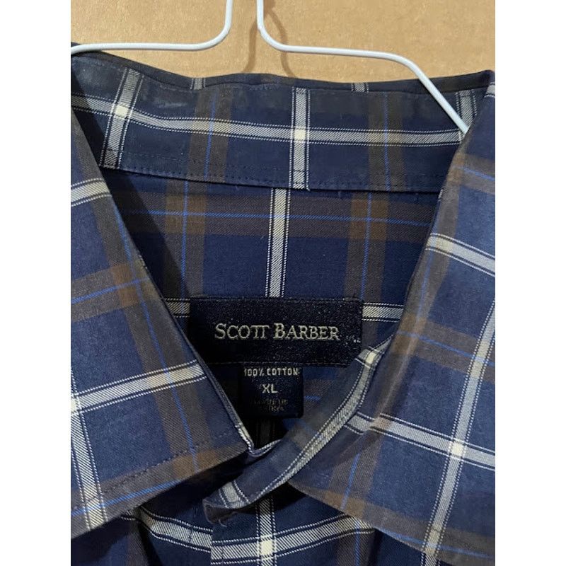 Scott Barber VTG Scott Barber Shirt Blue Brown Plaid Button Down XL Size US XL / EU 56 / 4 - 2 Thumbnail
