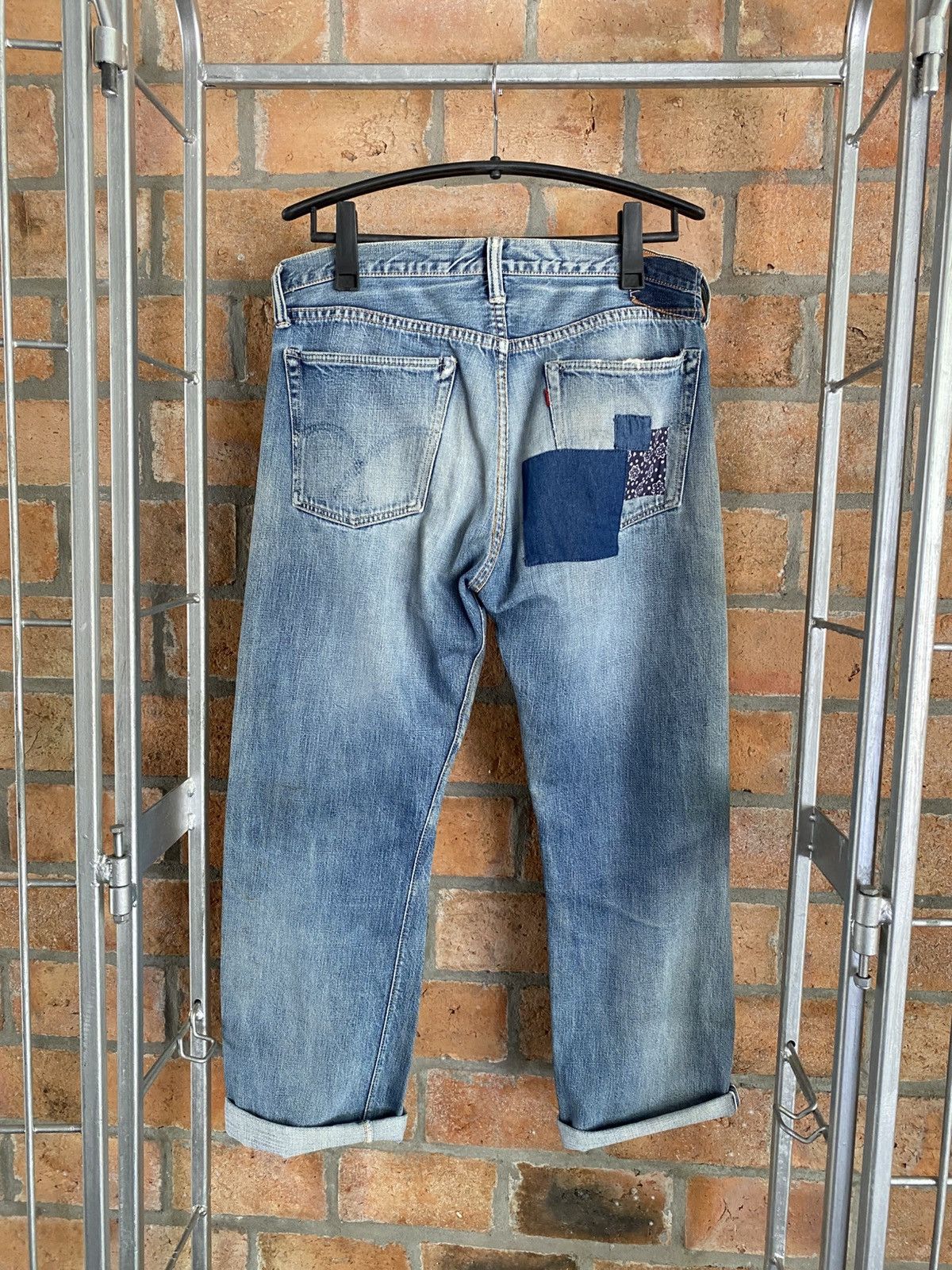 Handmade × Japanese Brand Indigo Patchwork Jeans Size US 36 / EU 52 - 9 Thumbnail