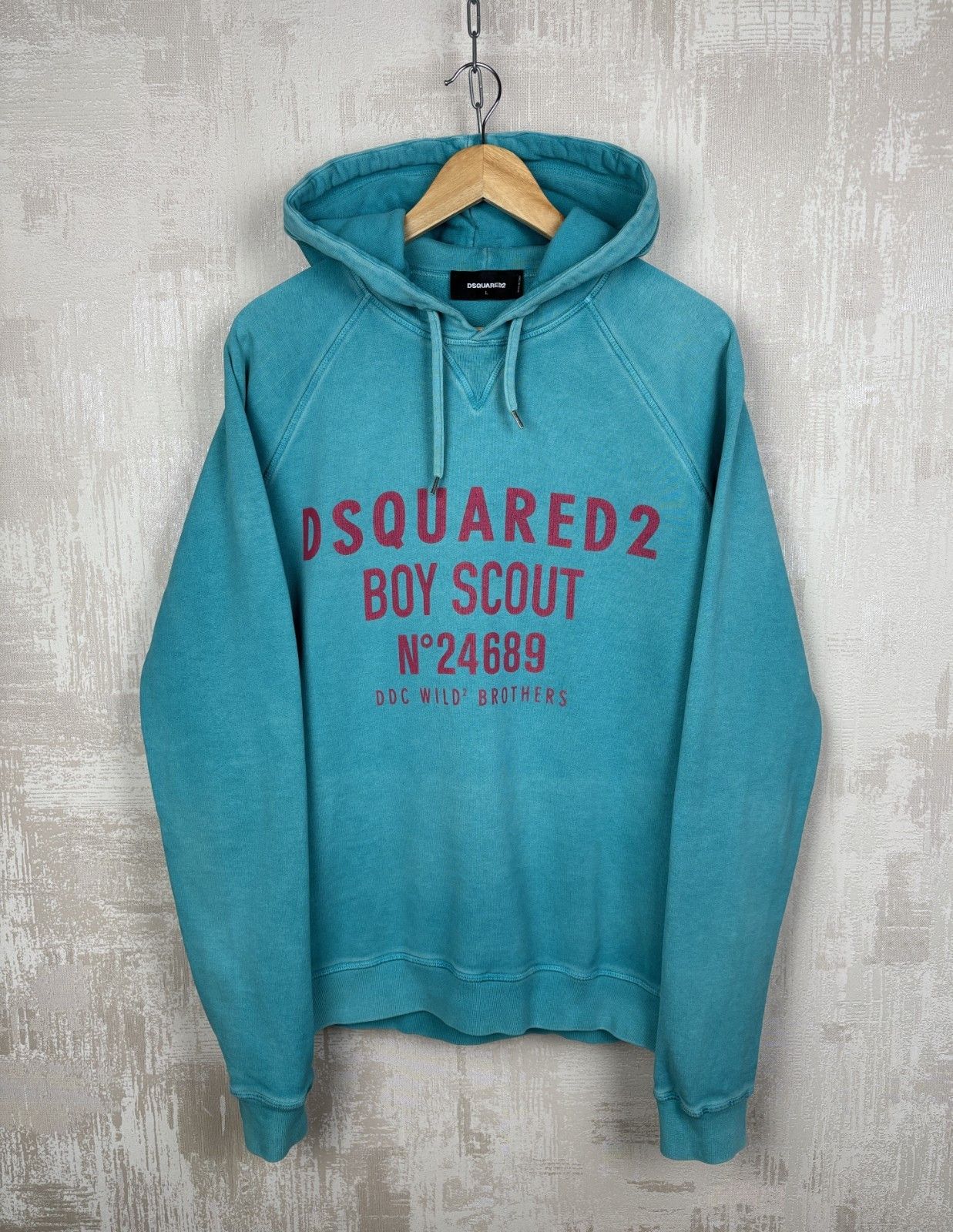 Dsquared2 Dsquared2 Boy Scout Printed Hoodie Washed Turquoise Size US L / EU 52-54 / 3 - 10 Thumbnail