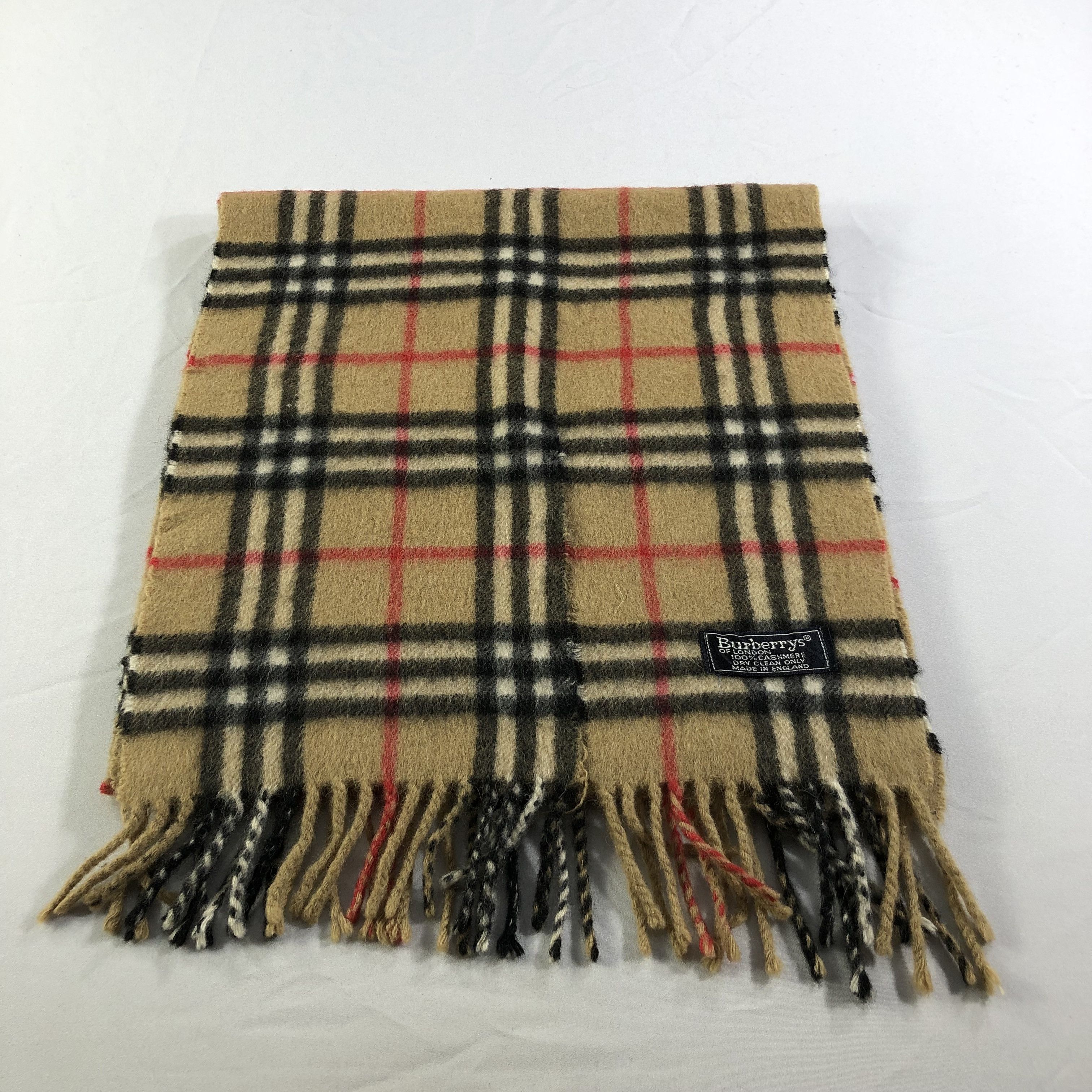 Burberry Burberrys Tan Nova Check Cashmere Scarf Muffler V1381 Size ONE SIZE - 2 Thumbnail