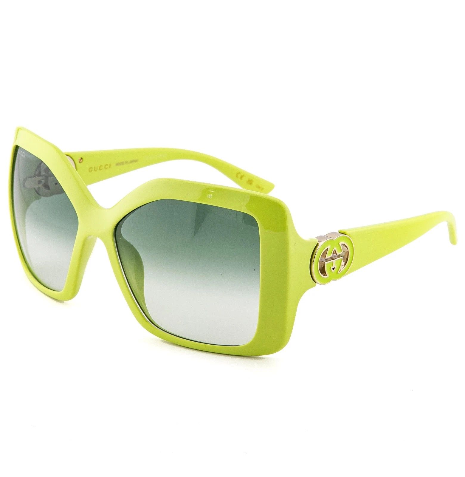Gucci GUCCI GG2015S Lime Green 2015 Logo Oversized Sunglasses 004 Size ONE SIZE - 4 Thumbnail