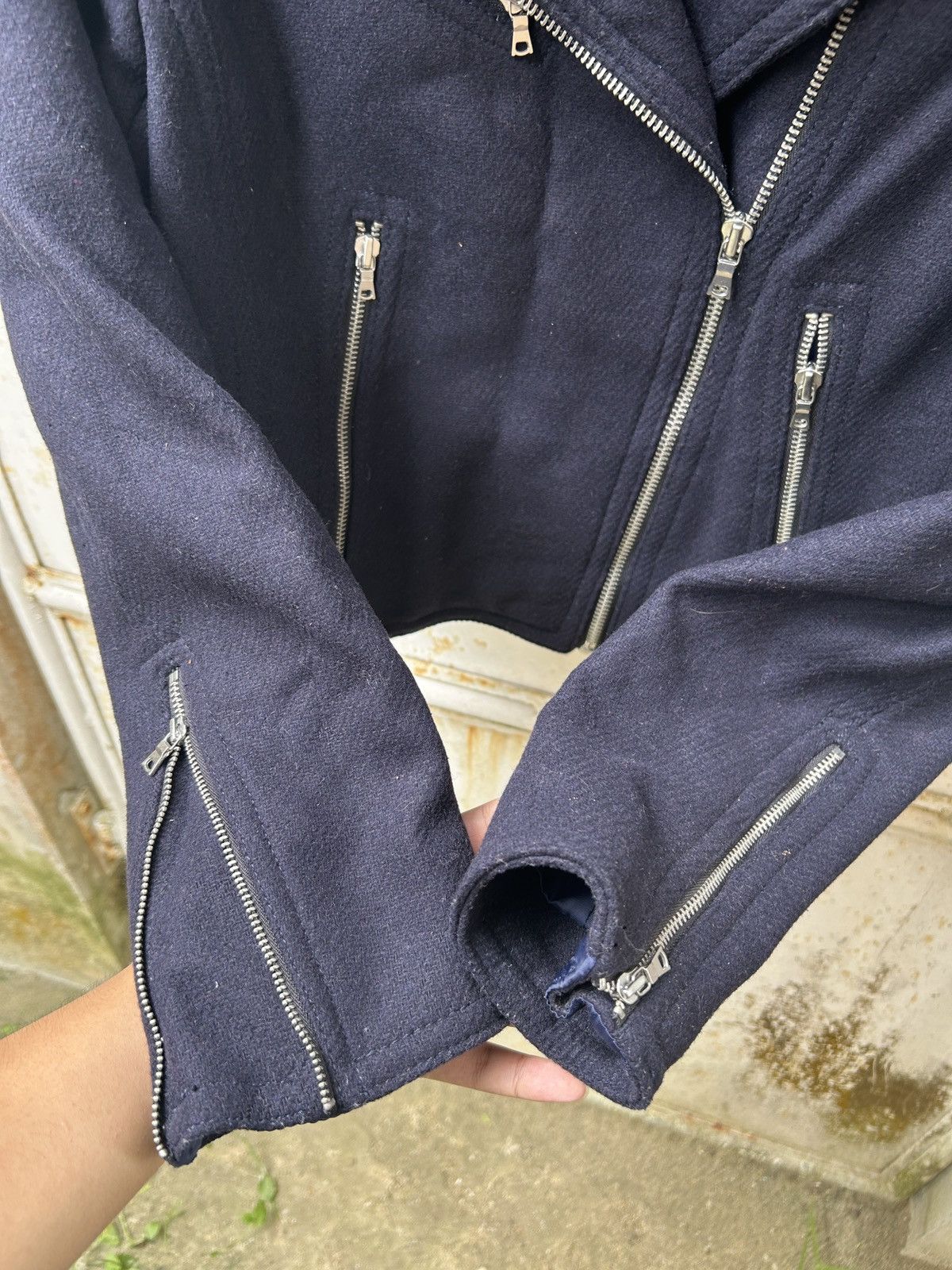 Gap Gap Jacket Navy wool biker jacket. Zipped Size US XXS / EU 40 - 5 Thumbnail