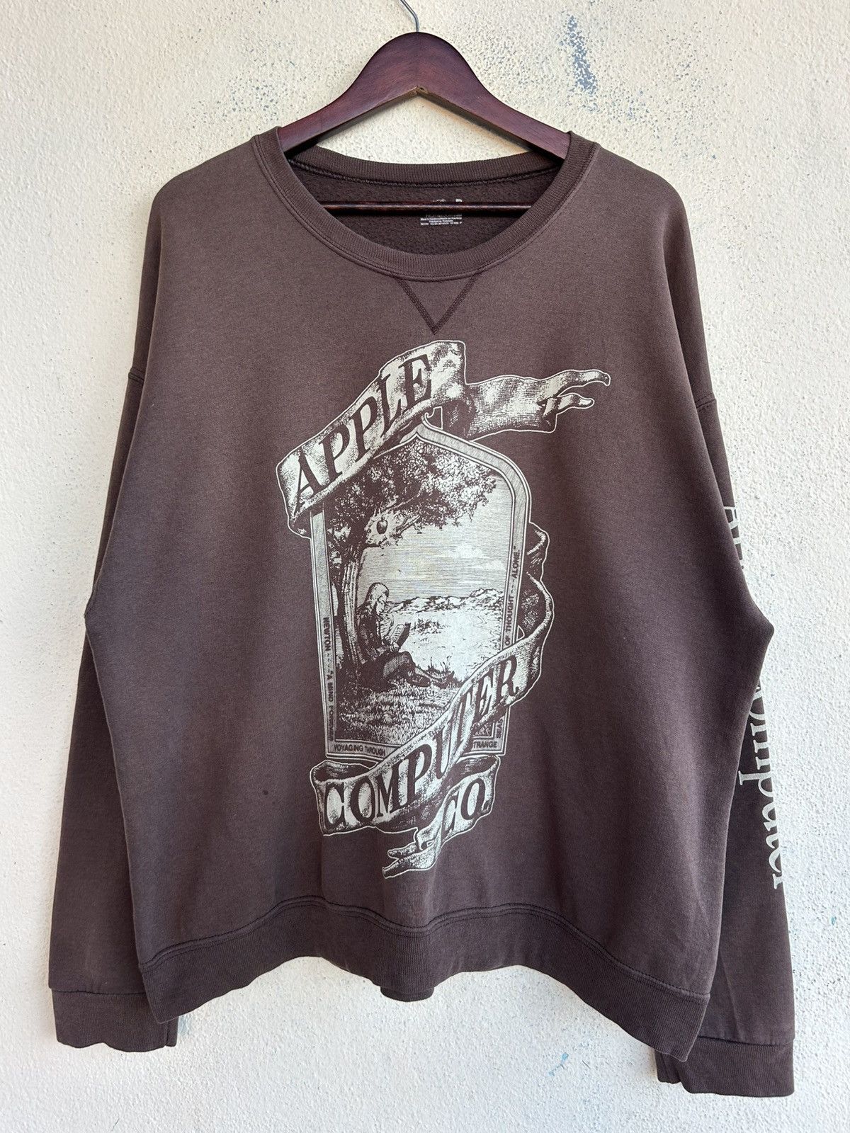 Apple FOTL Apple Computer Co Sunfaded Brown Sweatshirt Size US XL / EU 56 / 4 - 1 Thumbnail