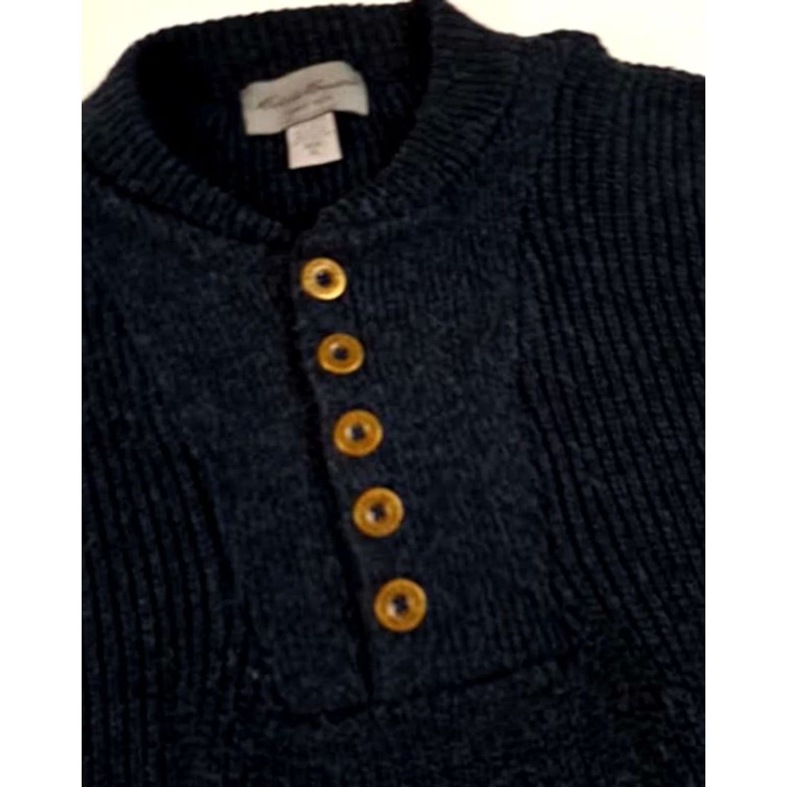 Eddie Bauer Eddie Bauer Sweater XL Men Heavyweight Cotton Knit Dark Navy Button Neck Pullover USA Made Shirt? Size US XL / EU 56 / 4 - 2 Thumbnail