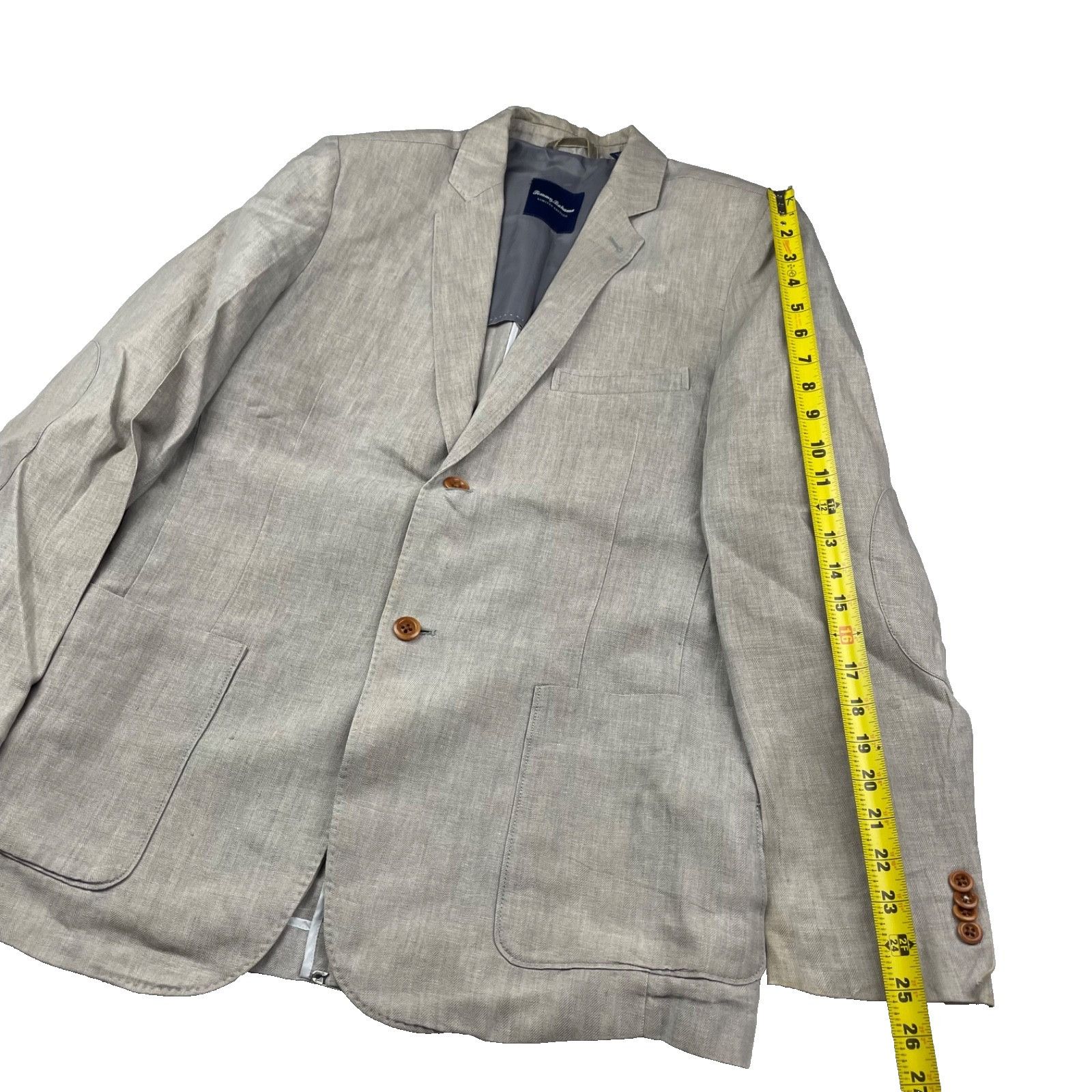 Tommy Bahama Tommy Bahama Men’s 100% Irish Linen 2-Button Blazer Beige/Ta Size 40R - 10 Thumbnail