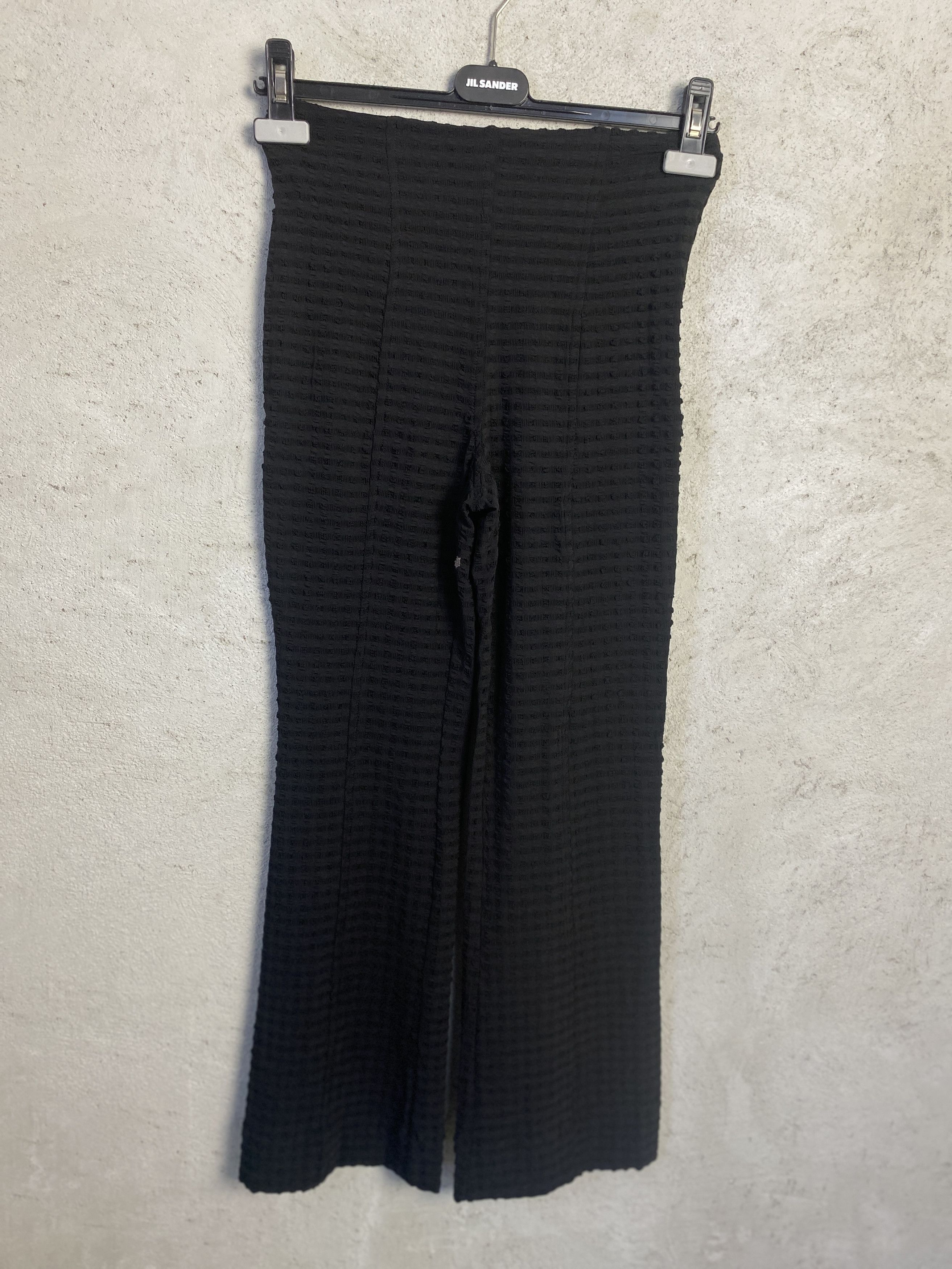 Ganni Ganni black Cloque straight leg pants Size 25" / US 0 / IT 36 - 1 Thumbnail