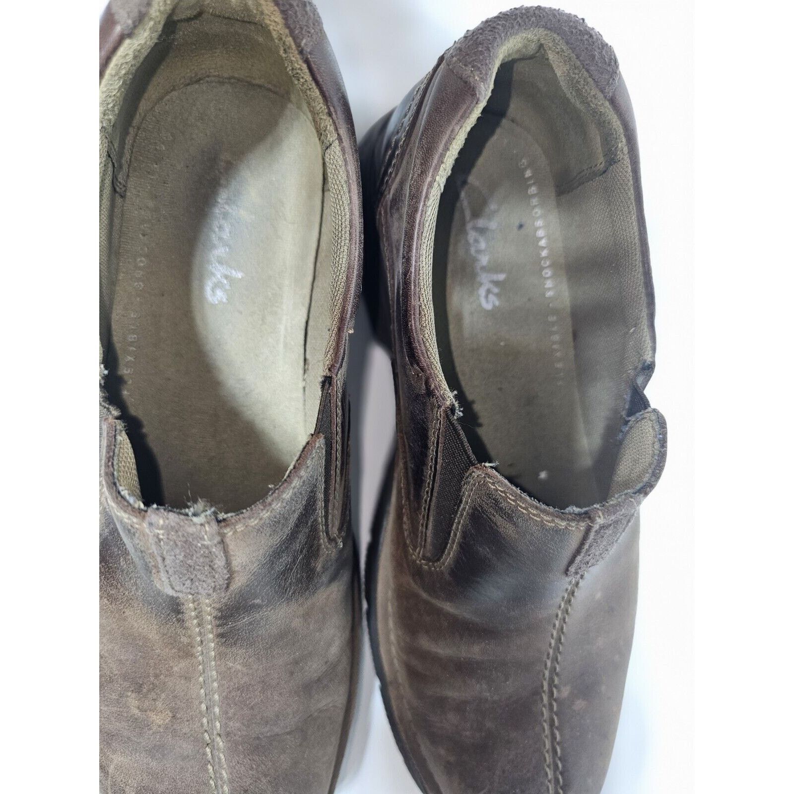 Clarks Clarks Brown Leather Slip on Loafers Mens Size 9M Comfort Size US 8 / EU 41 - 8 Thumbnail