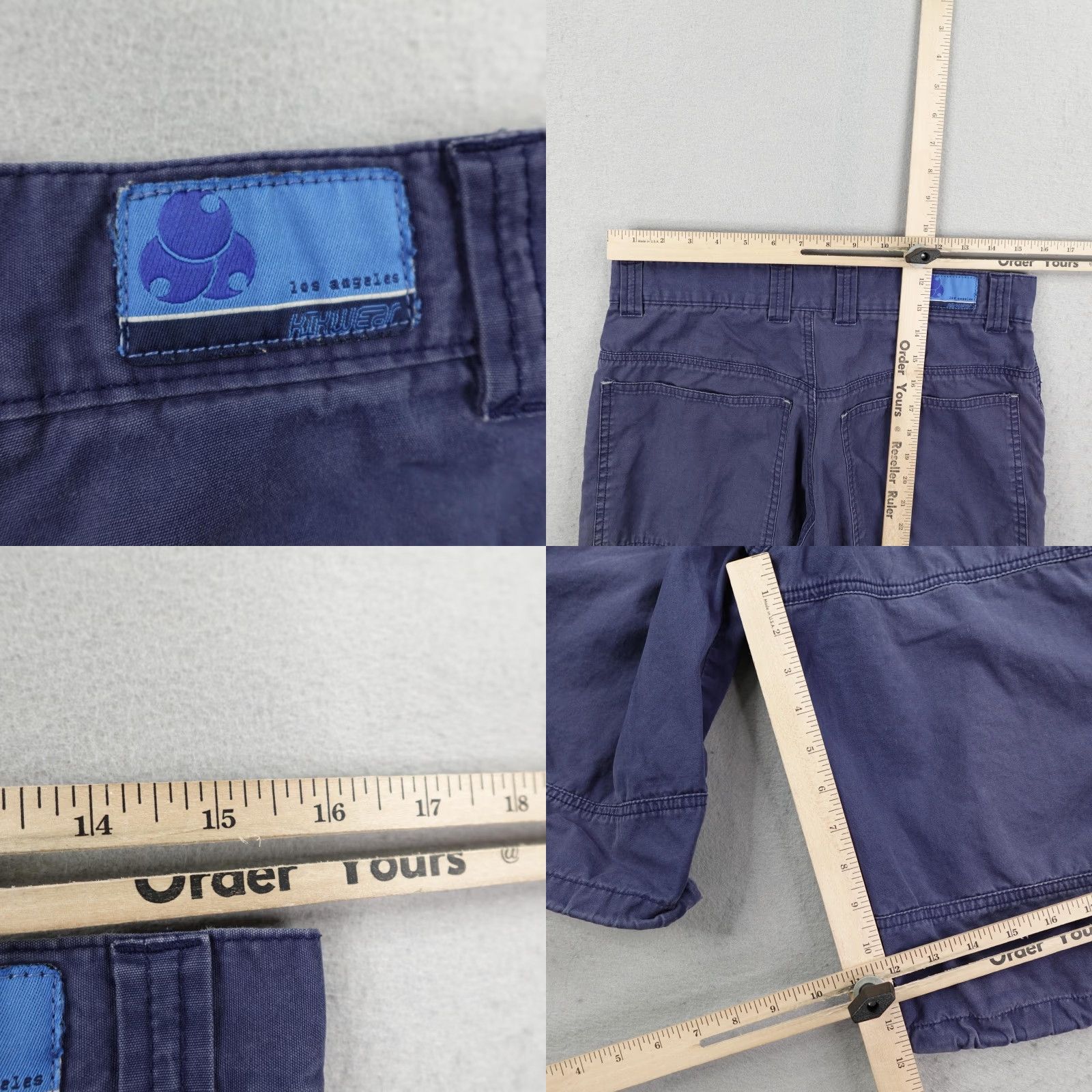 Vintage VINTAGE Kikwear Cargo Shorts 32 Men Blue 90s Grunge Skater Baggy Inseam 12" Relaxed Comfort Wear Mens Size US 32 / EU 48 - 8 Thumbnail