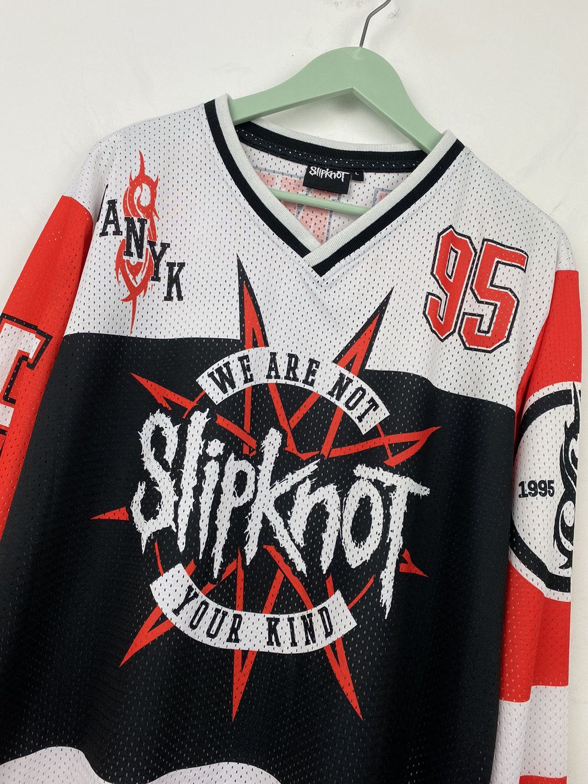 Band Tees Slipknot 95 Wanyk Jersey Shirt Y2K Rammstein Metallica Size US L / EU 52-54 / 3 - 2 Thumbnail