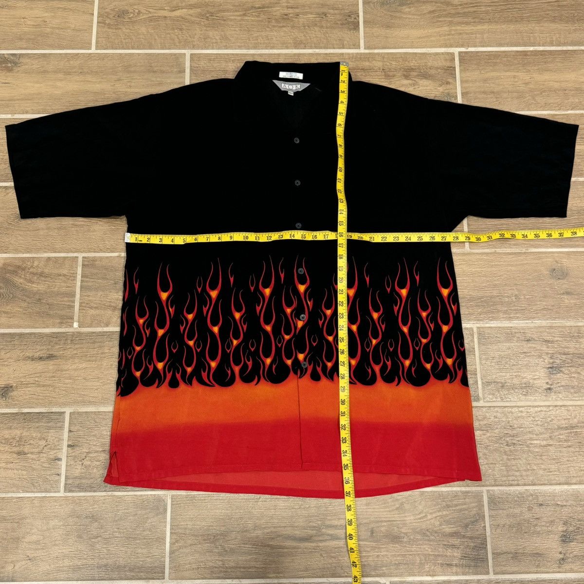 Vintage Vintage Y2K Red Flames Wrap-Around AOK Button Up Down Shirt Size US XXL / EU 58 / 5 - 5 Thumbnail