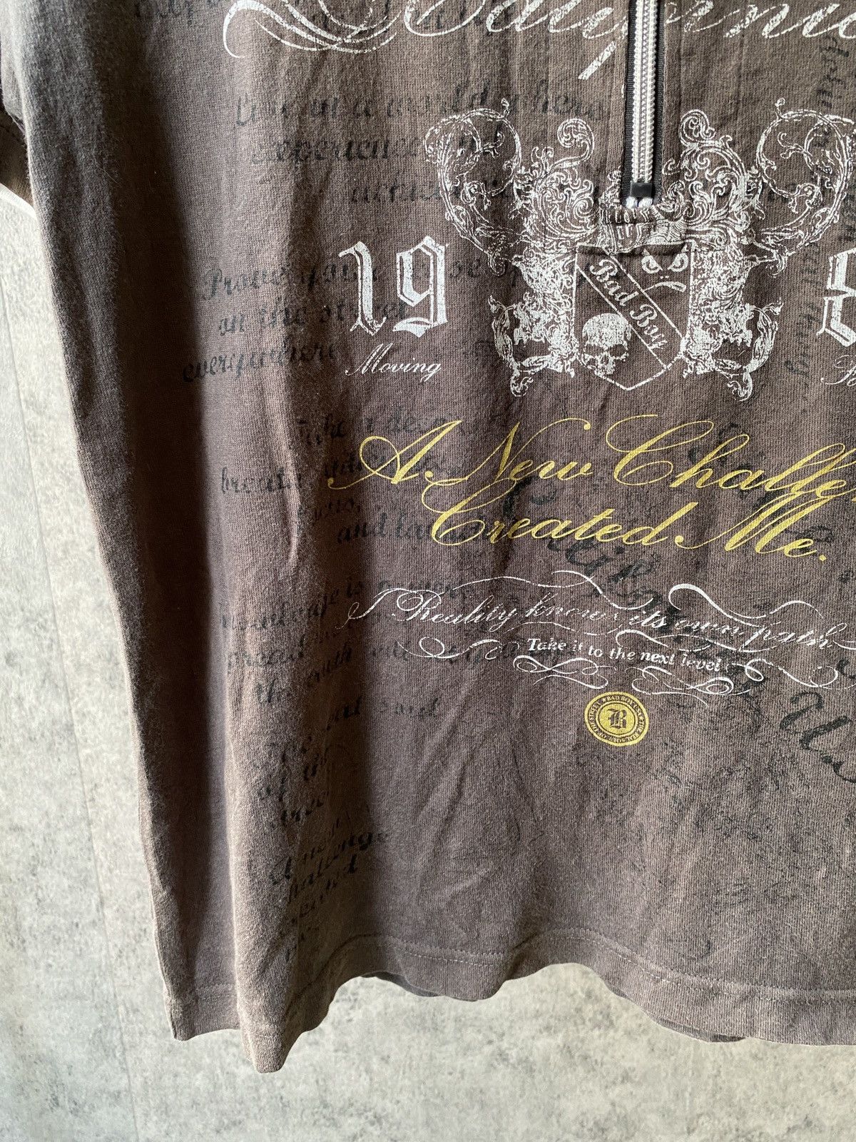 Japanese Brand Badboy Y2k Style Poem Design Sunfaded T Shirt Size US M / EU 48-50 / 2 - 7 Thumbnail