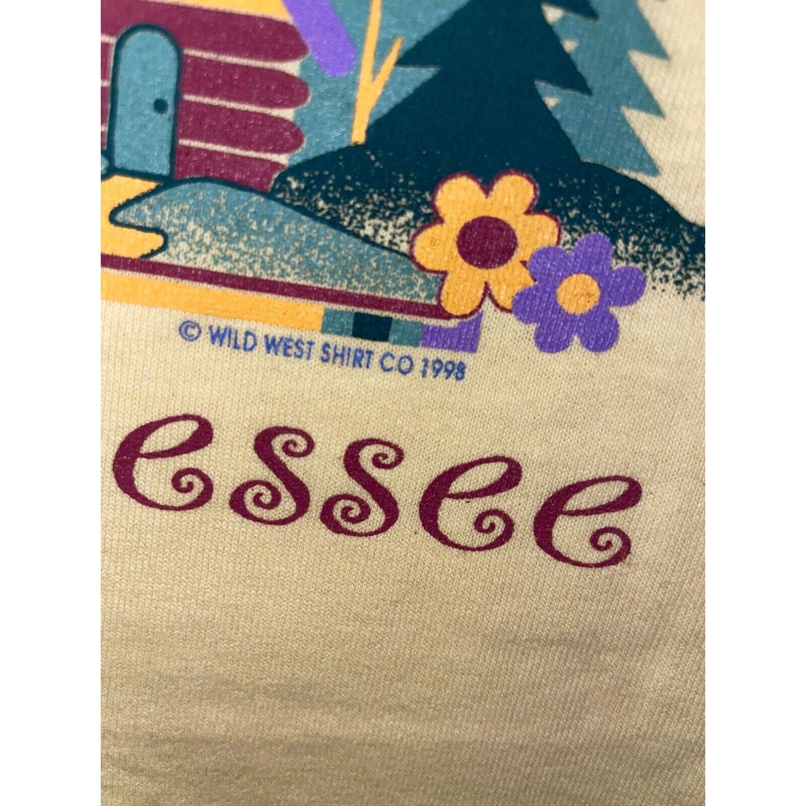 Jerzees Vintage Smoky Mountains Shirt Tennessee Yellow Tee 90s Large Size US L / EU 52-54 / 3 - 5 Thumbnail