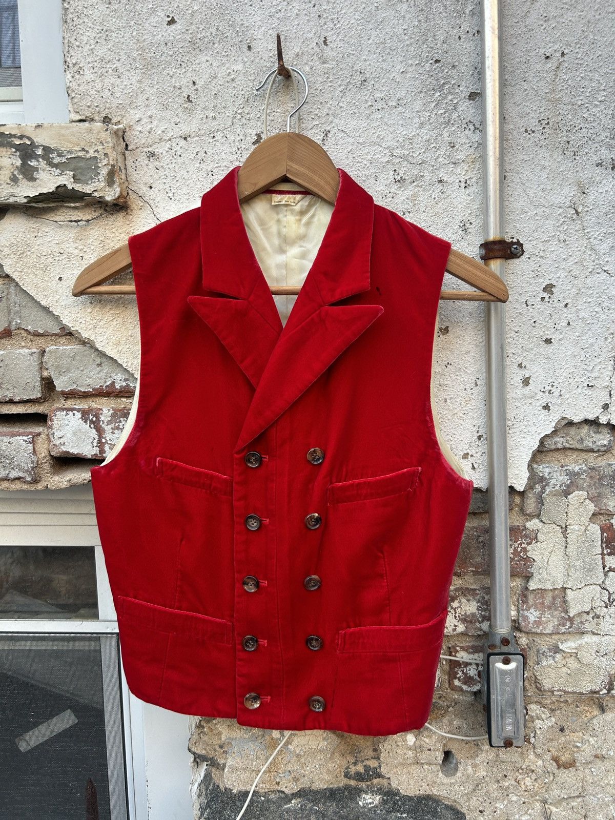 Comme des Garcons Homme Plus FW07 Velvet Double Breasted Waistcoat Size US S / EU 44-46 / 1 - 1 Thumbnail