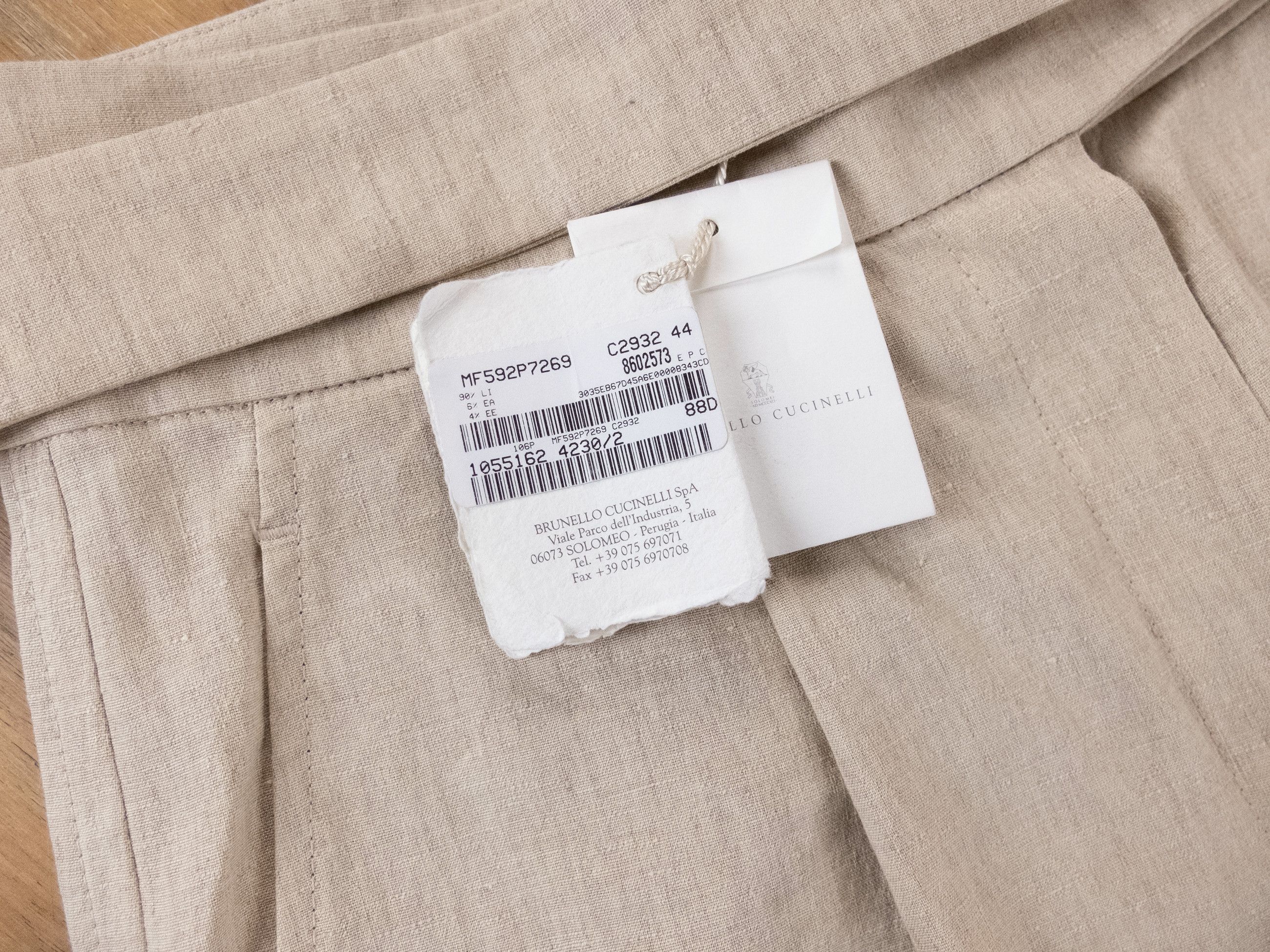 Brunello Cucinelli BRUNELLO CUCINELLI beige belted pleated linen pants 8 44 Size 30" / US 8 / IT 44 - 7 Thumbnail
