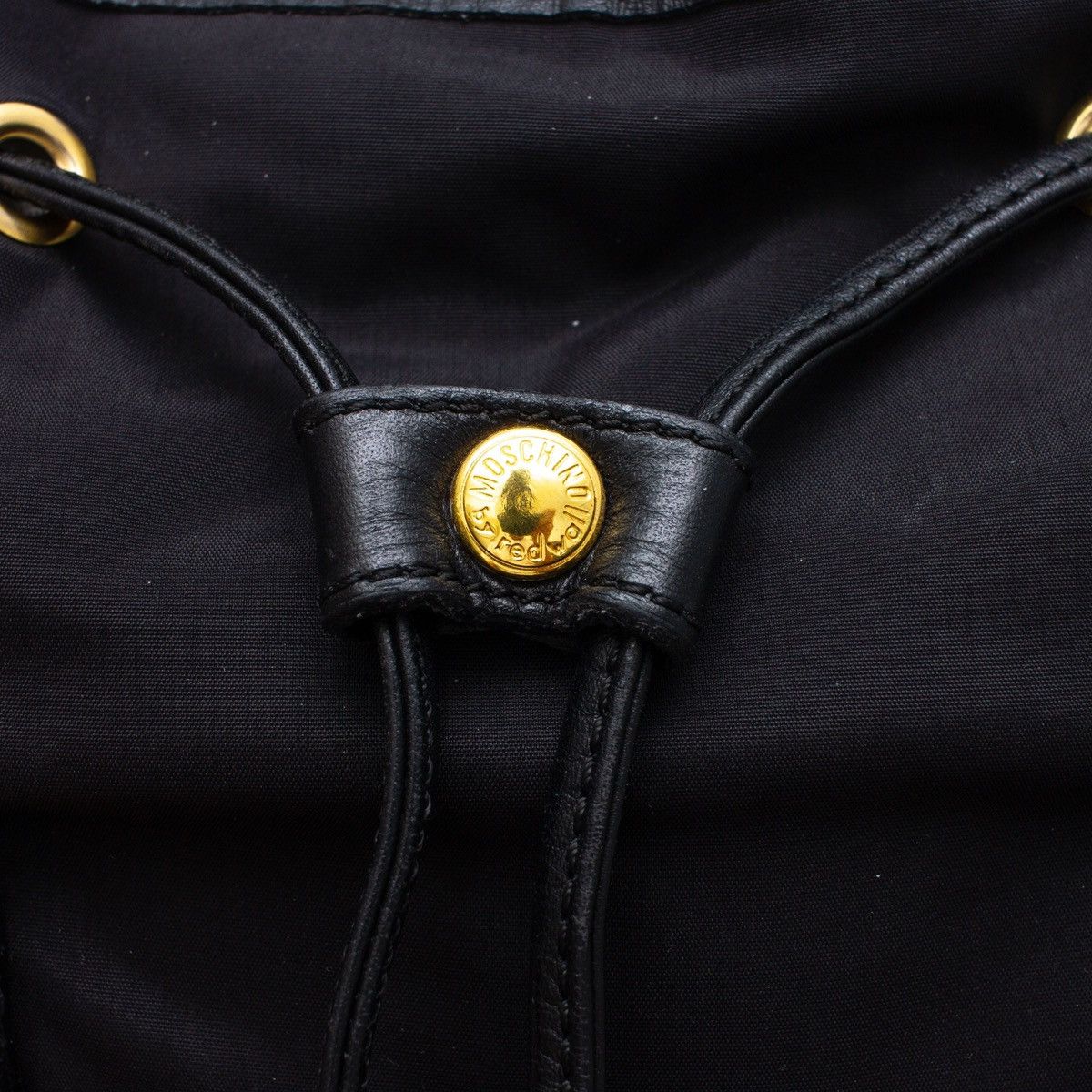 Moschino × Vintage VTG MOSCHINO Redwall Black Nylon/ Leather Trim Backpack Size ONE SIZE - 11 Thumbnail