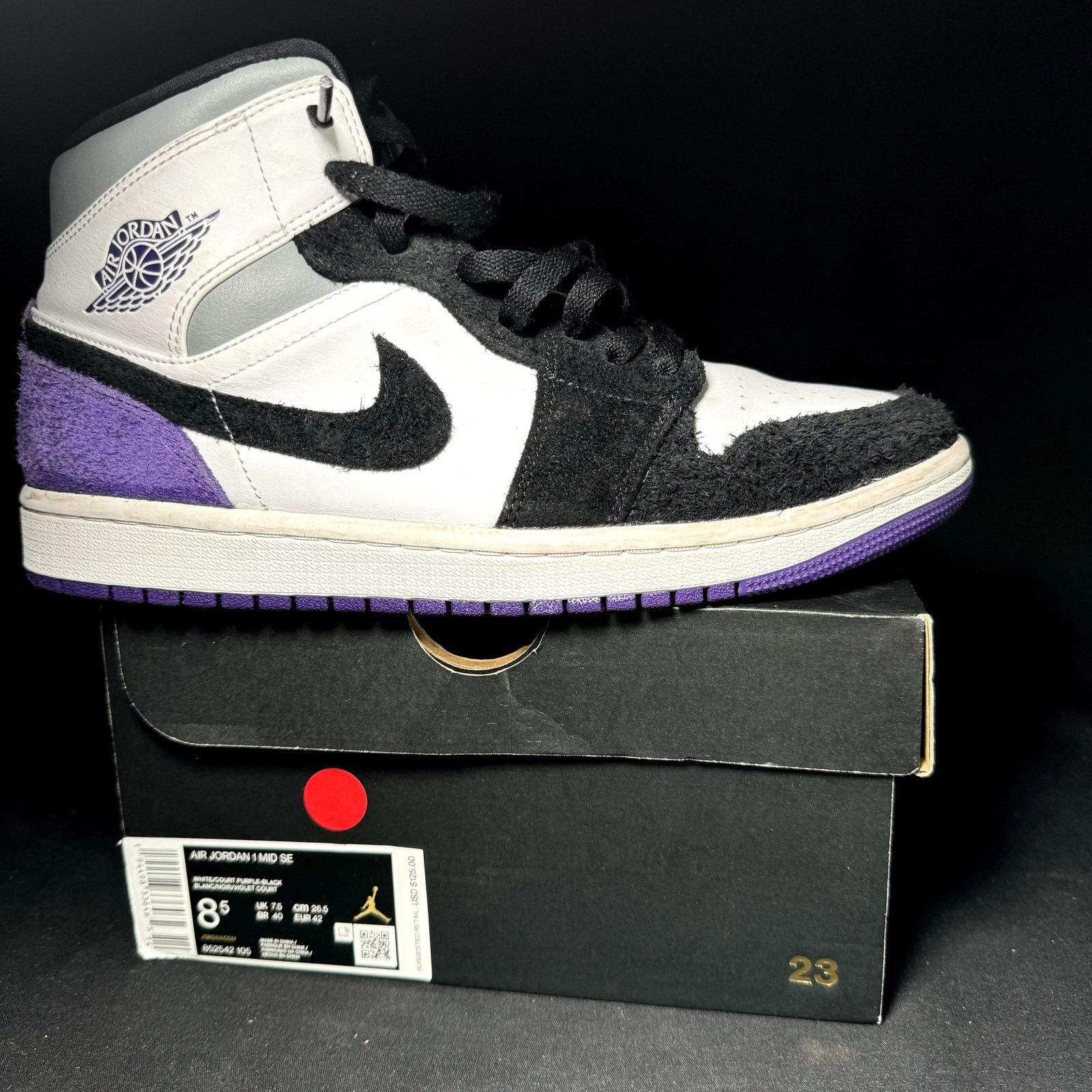 Jordan Brand × Nike Size 8.5 - Nike Air Jordan 1 Mid SE Varsity Purple 2020 Size US 8.5 / EU 41-42 - 1 Thumbnail