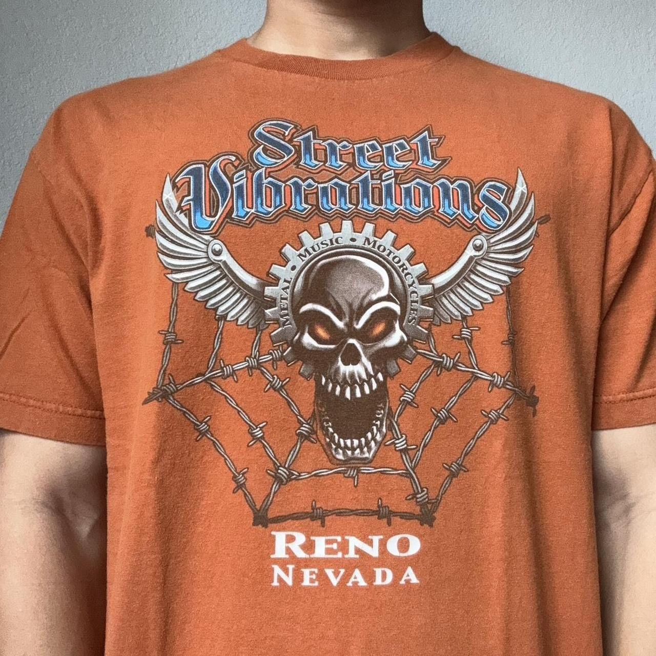 Vintage Vintage 2006 Street Vibrations Graphics Orange Tee Shirt Size US L / EU 52-54 / 3 - 2 Thumbnail