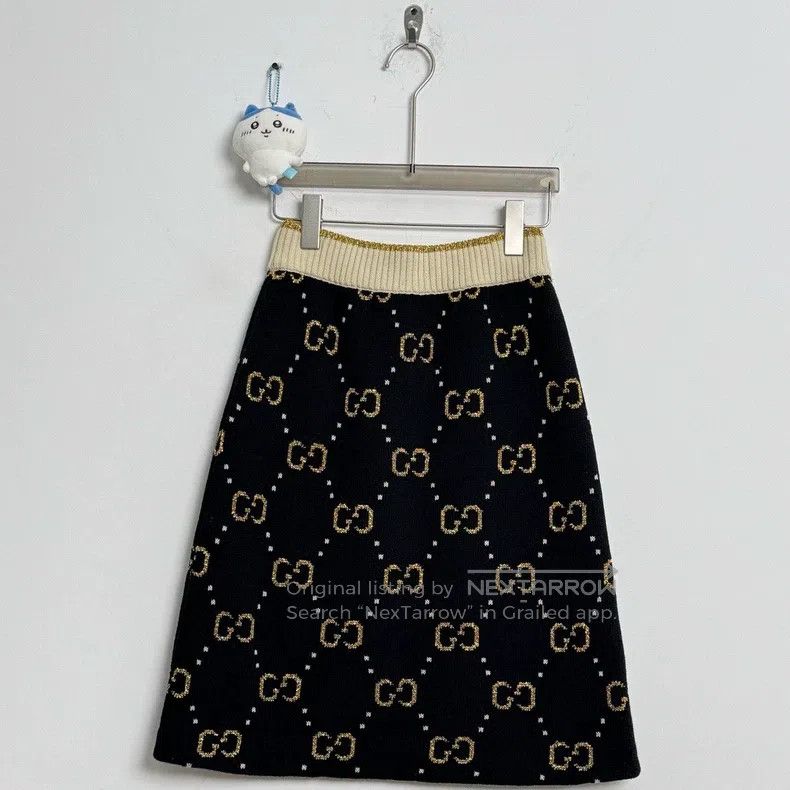 Gucci Gucci SizeXS Old Flower Double G Full Printed Wool Skirt Size 42" / US 20 - 1 Thumbnail