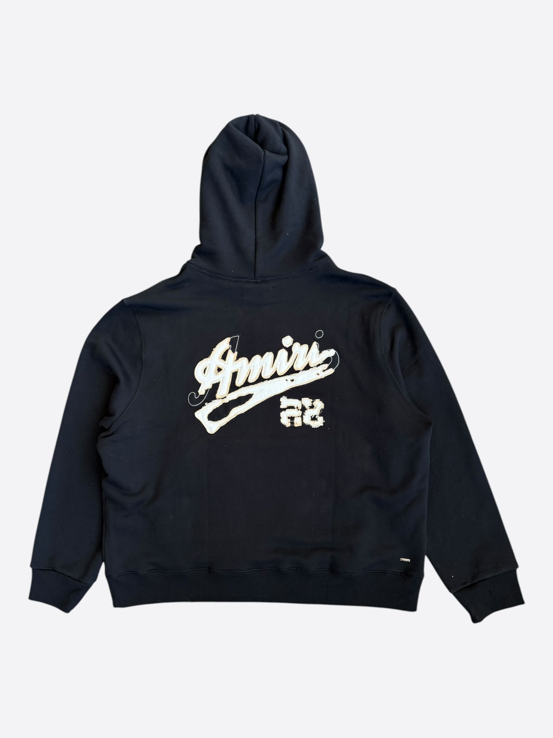 Amiri Amiri Black & White 22 Distressed Logo Hoodie Size US XXL / EU 58 / 5 - 2 Thumbnail
