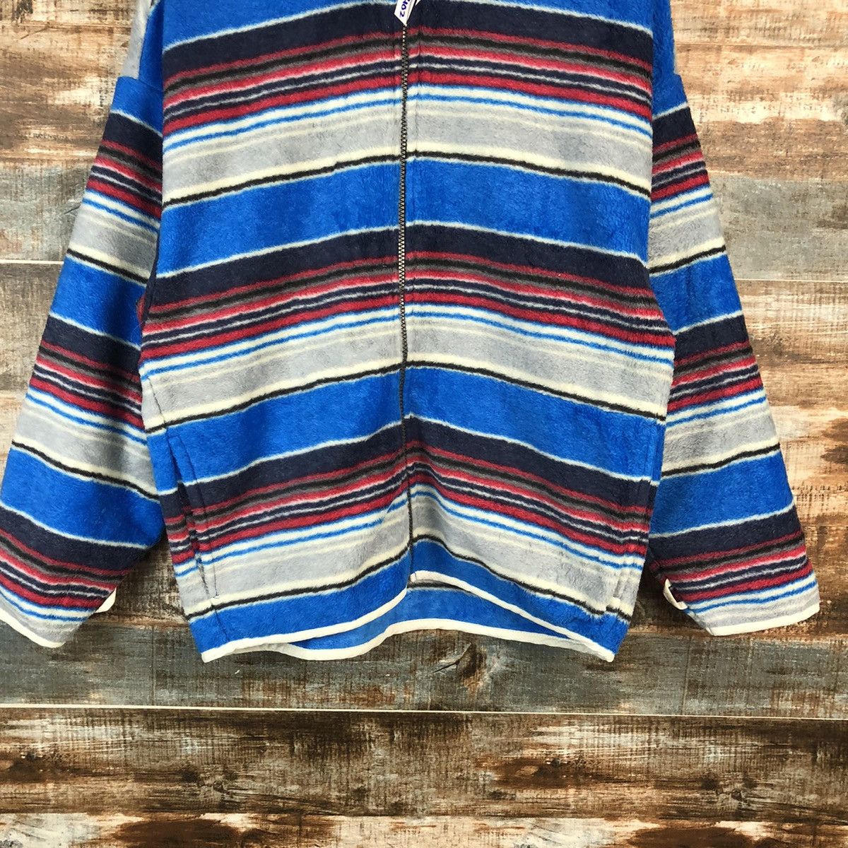 Ellesse × Homespun Knitwear Ellesse Blue fleece stripe Knitwear #A2402 Size US M / EU 48-50 / 2 - 3 Thumbnail