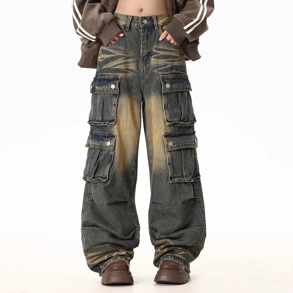 Japanese Brand × Jean Men's washed distressed multi-pocket cargo jeans Size US 32 / EU 48 - 1 Thumbnail