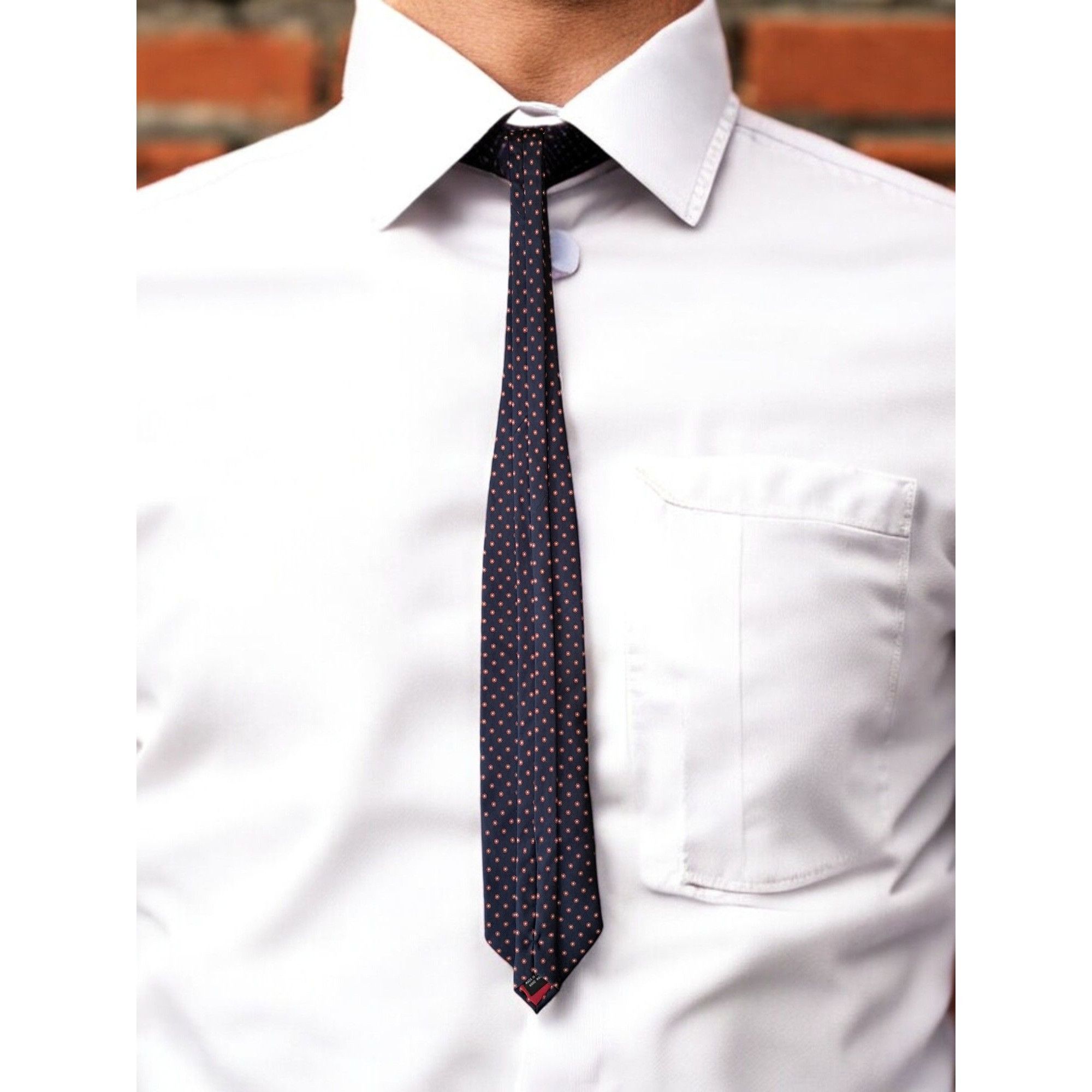 Other Antiche Seterie Fiorentine Blue Patterned 100% Silk Tie Made Size ONE SIZE - 2 Thumbnail