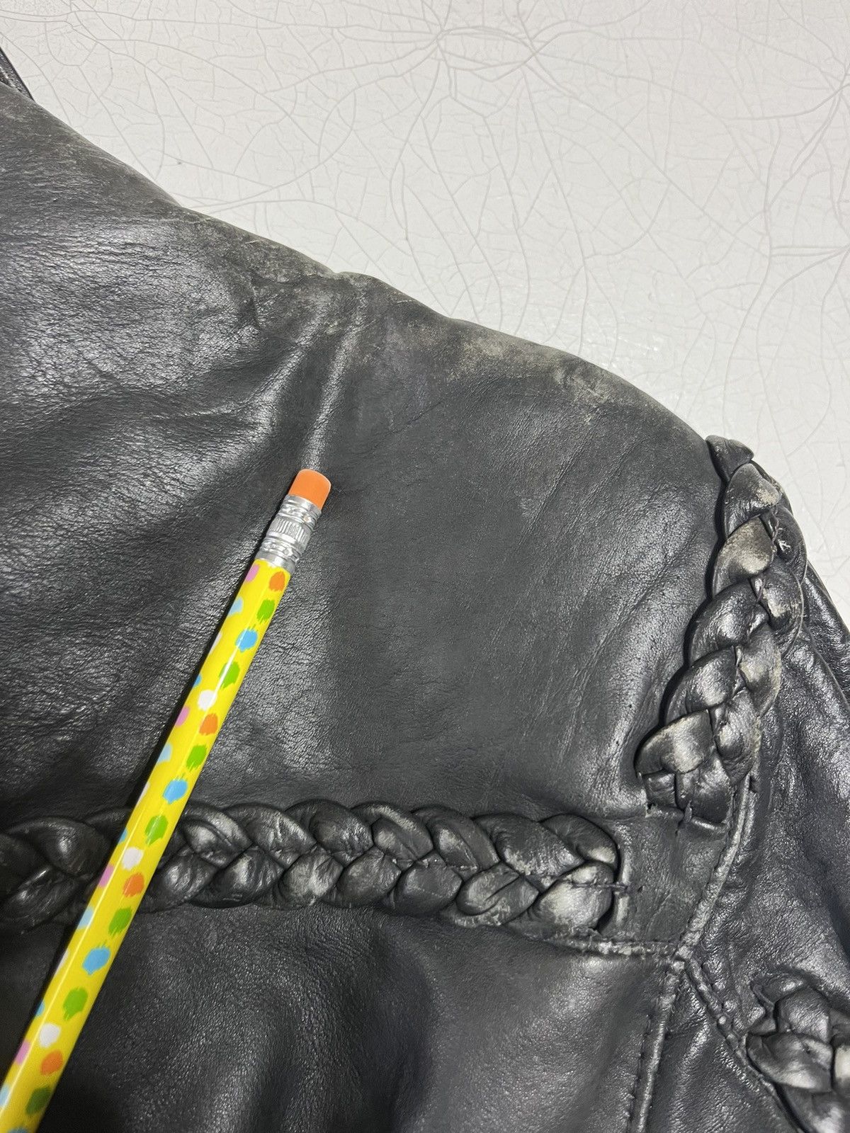Vintage Vintage leather biker style jacket Size L / US 10 / IT 46 - 7 Thumbnail