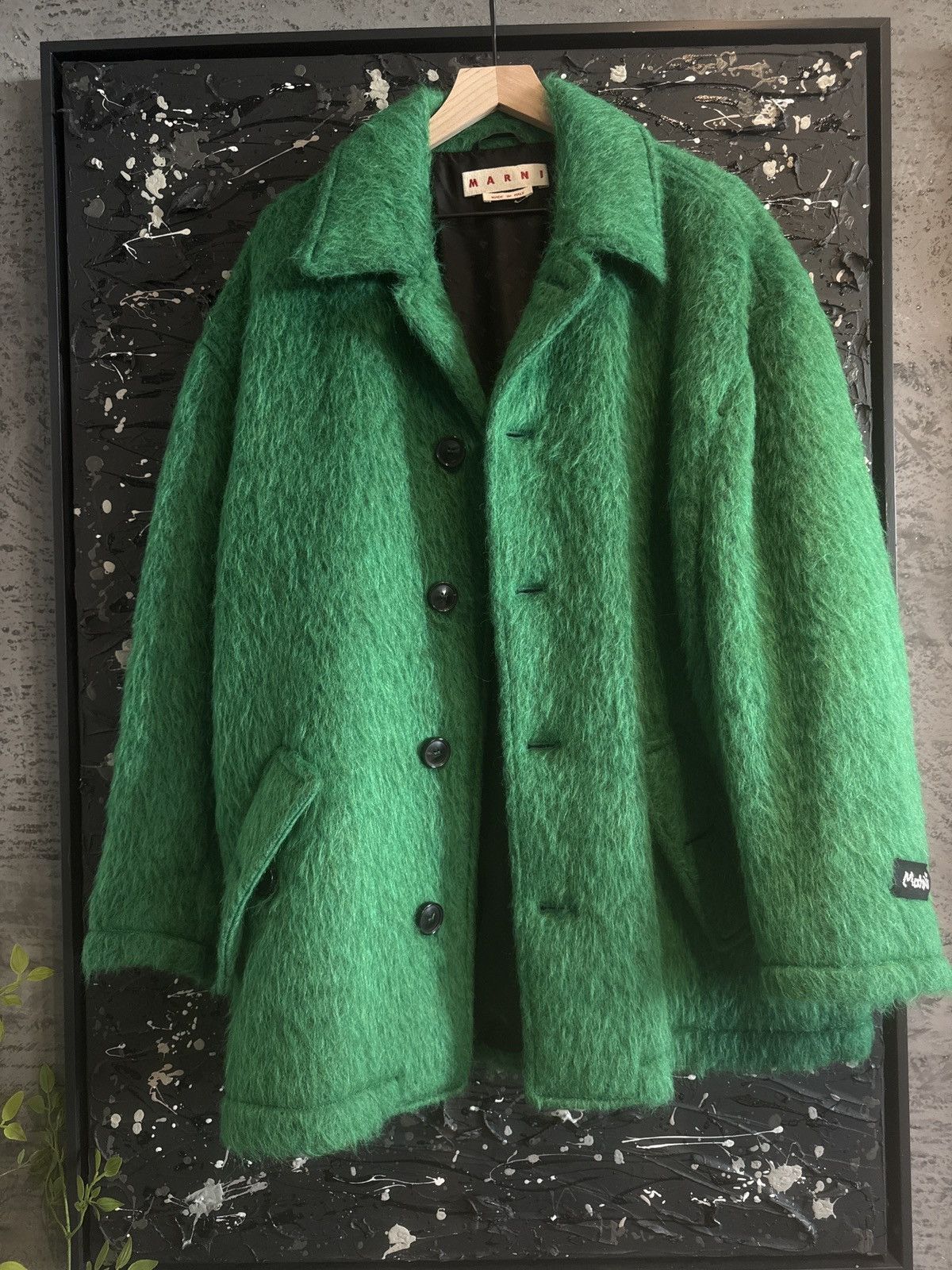 Pre-owned Marni Wool Alpaca Mohair Coat Size 48 In Green