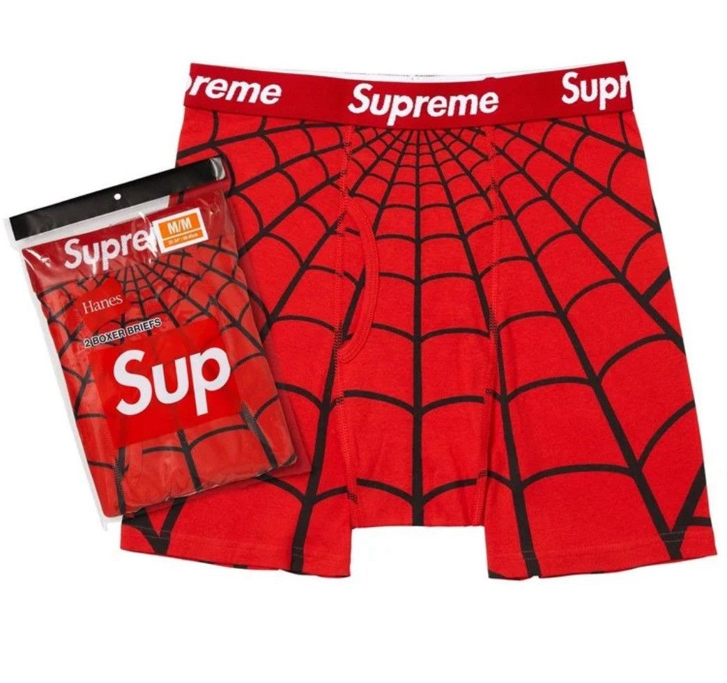Supreme Supreme Hanes Spider-Man Boxer Briefs (2 Pack) Red Medium Size ONE SIZE - 4 Thumbnail