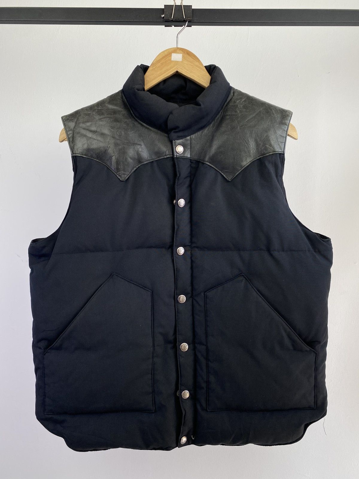 Sugarcane Leather Yoke Down Vest