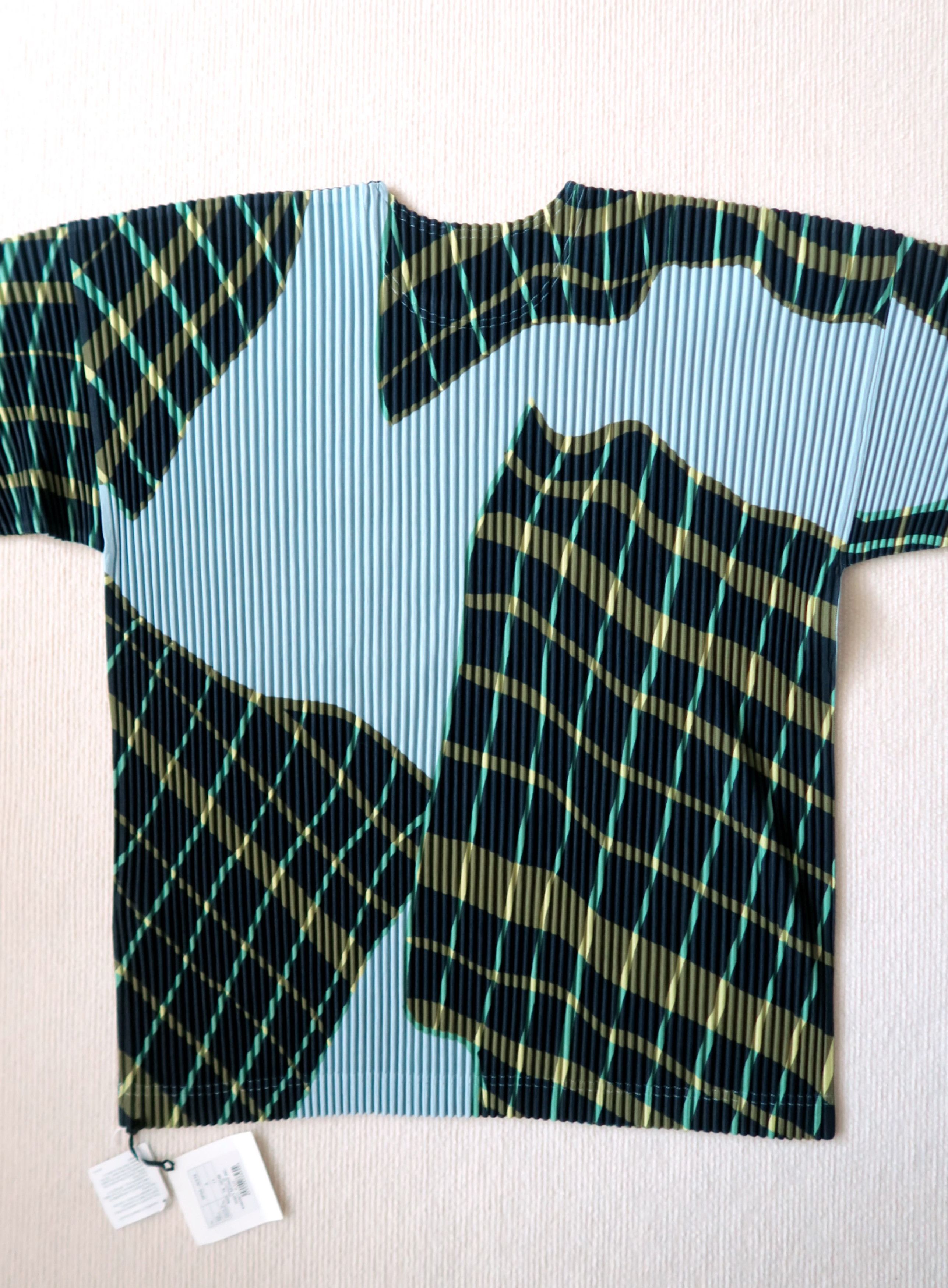 Homme Plisse Issey Miyake Homme Plisse Issey Miyake Windswept Plaid T-Shirt Size US L / EU 52-54 / 3 - 12 Thumbnail