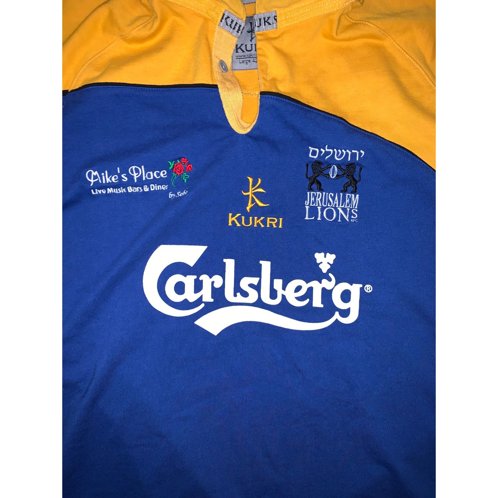 Other Jerusalem Lions Rugby Jersey Large Kukri Carlsberg Sponsor Size US L / EU 52-54 / 3 - 2 Thumbnail