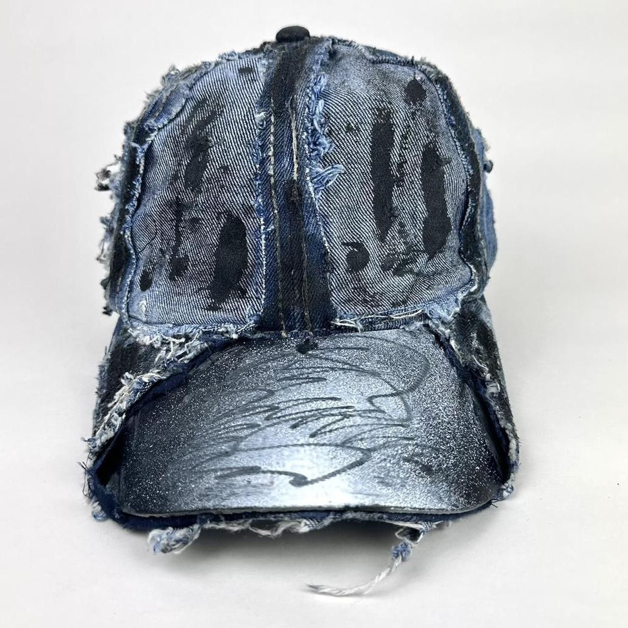 Other ASTROBOI* Shredded Blue Distressed Denim Hat Size ONE SIZE - 1 Thumbnail