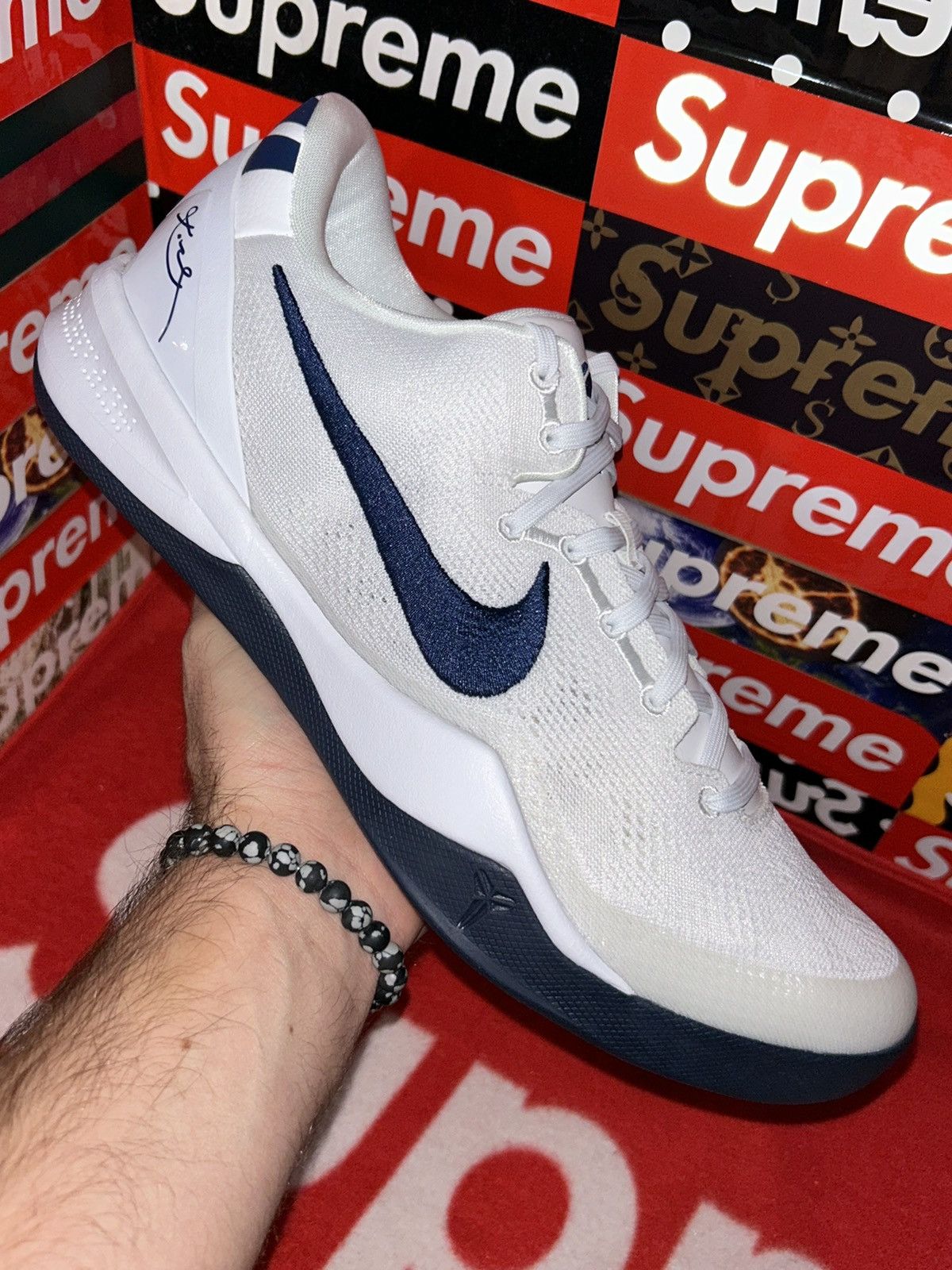 Nike SAMPLE Nike Kobe 8 Protro TB Promo ‘White Midnight Navy’ NEW Size US 13 / EU 46 - 8 Thumbnail