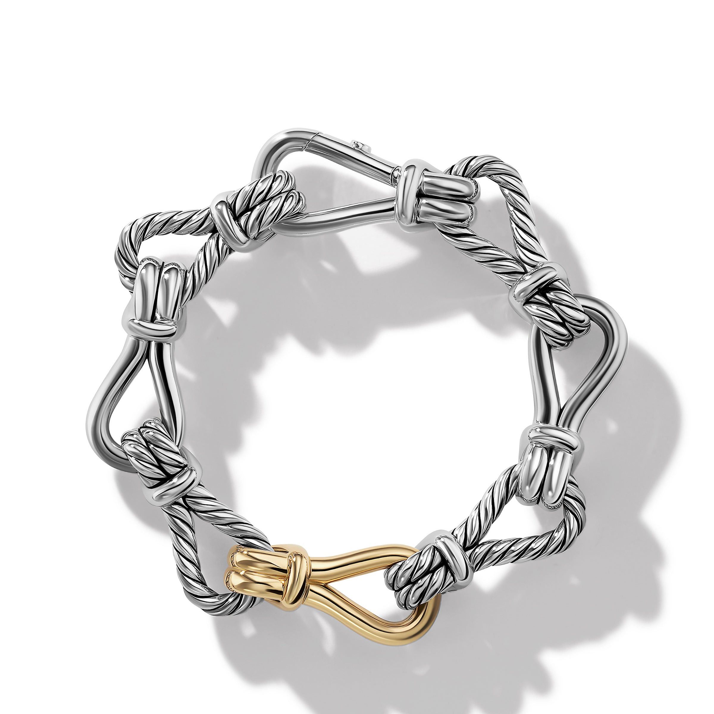 David Yurman o1w1db10325 Bracelet in Silver with 18K Yellow Gold & 14mm Size ONE SIZE - 1 Thumbnail