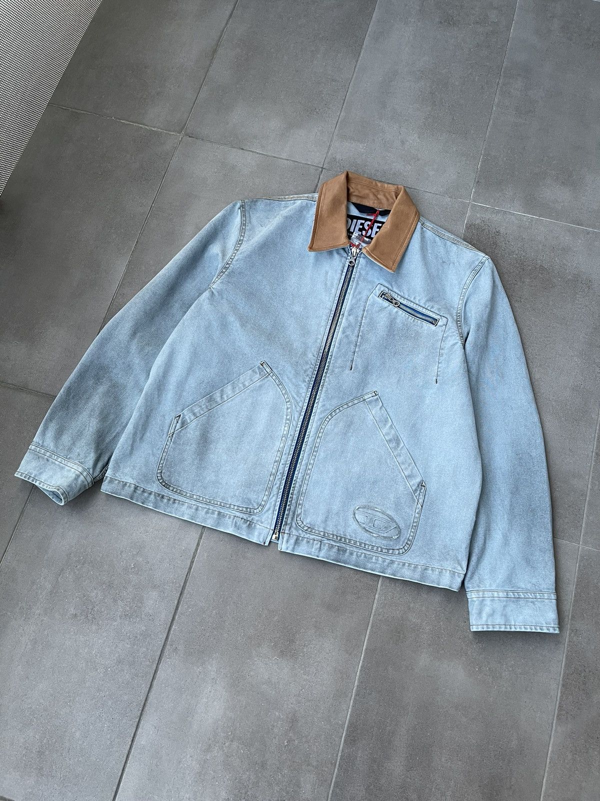 Diesel !DS! SS23 Diesel J-Chart Treated Canvas Indigo Denim Jacket Size US M / EU 48-50 / 2 - 8 Thumbnail