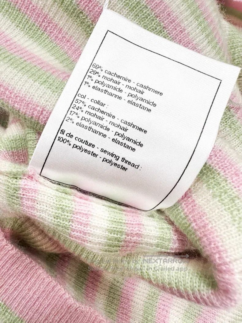 Chanel Chanel 25B striped Coco women's avatar short-sleeved knitt Size XS / US 0-2 / IT 36-38 - 8 Thumbnail