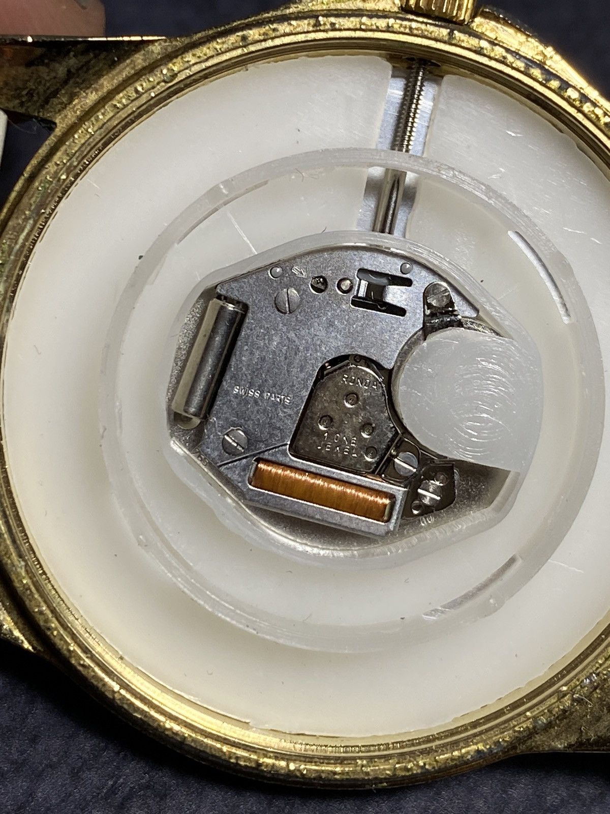 Jewelry × Vintage Pierre Lannier Gold & White Watch | Swiss Movement Size ONE SIZE - 6 Thumbnail