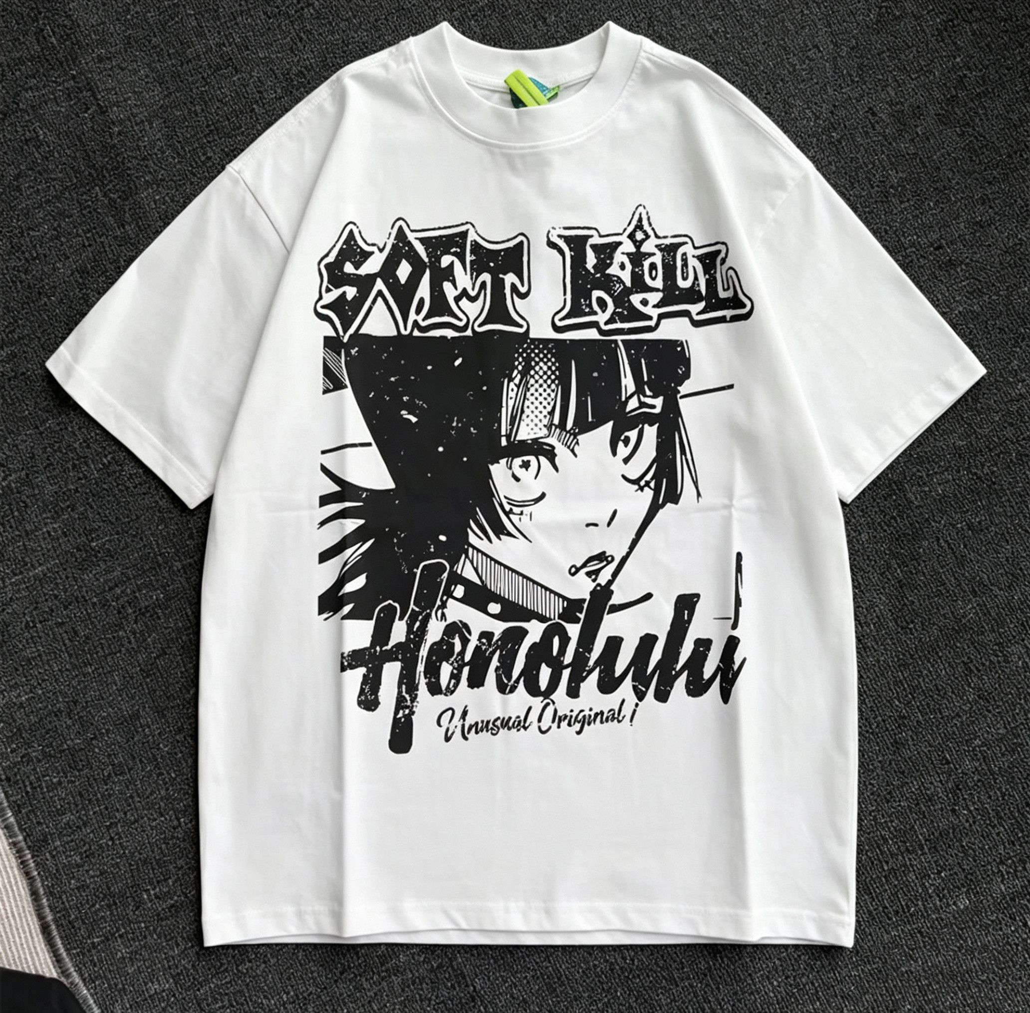 Japanese Brand Street Creative Anime Soft Kill Cartoon Print T-Shirt Size US XL / EU 56 / 4 - 1 Thumbnail