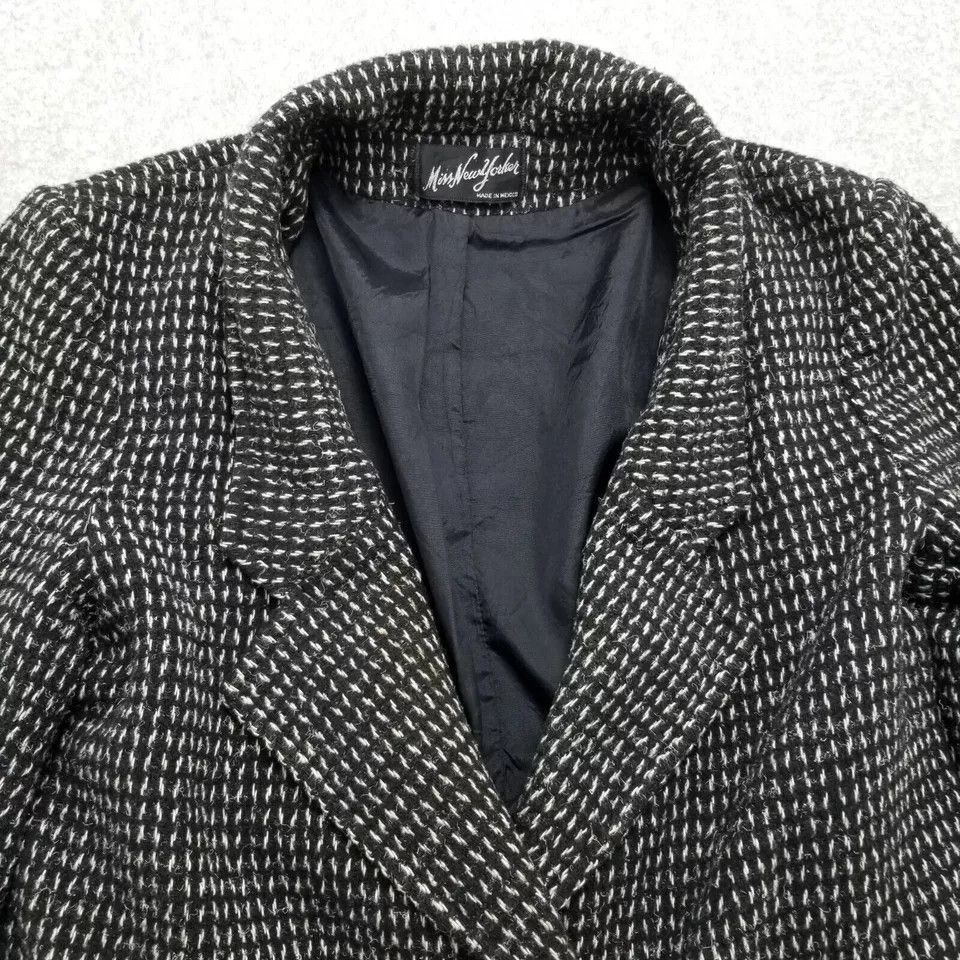 Other Miss New Yorker Coat Womens Large Black Wool Blend Pockets Size L / US 10 / IT 46 - 4 Thumbnail