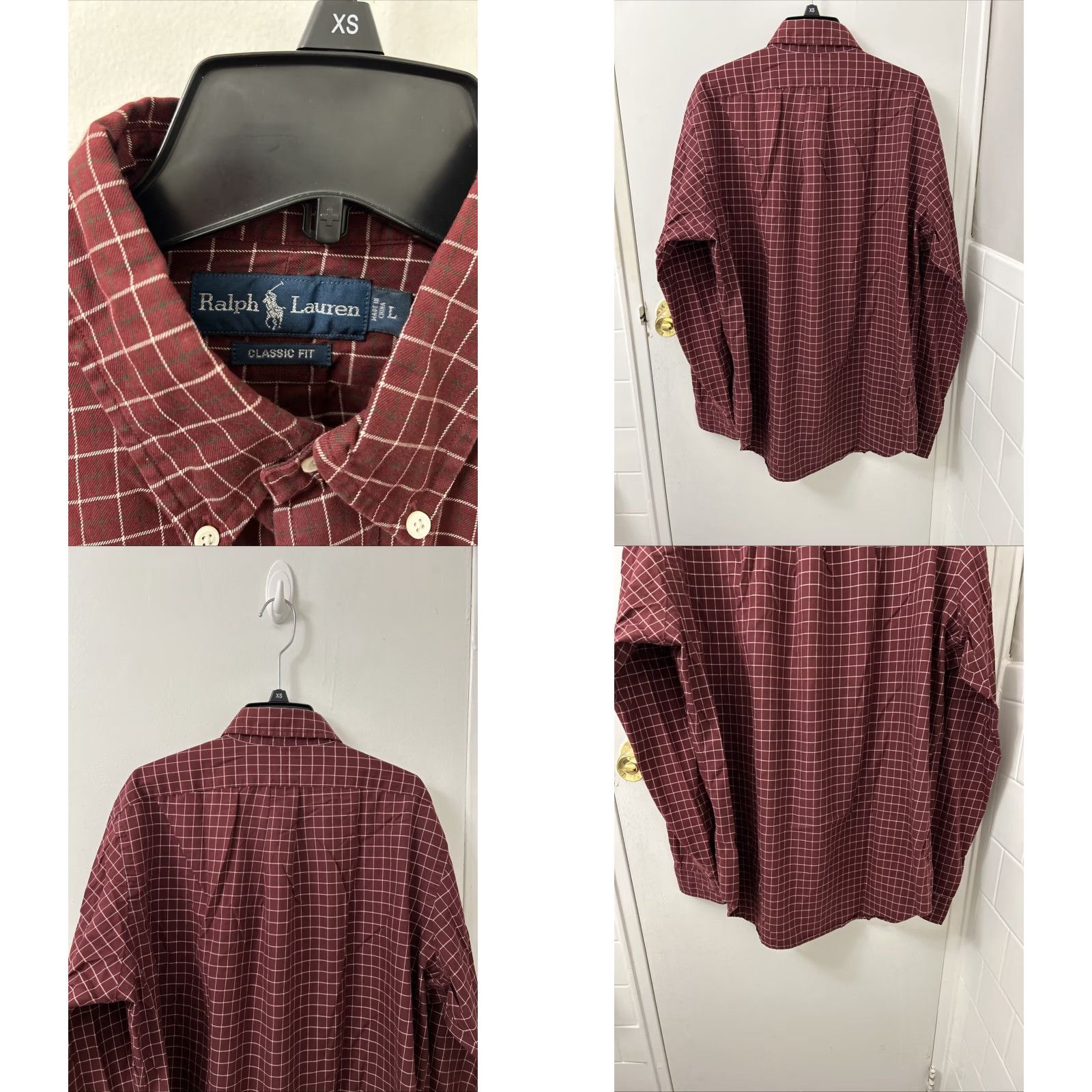 Ralph Lauren Ralph Lauren Shirt Mens Large Maroon Red Plaid Classic Fit Button-Down L/S Button-Up Casual Size US L / EU 52-54 / 3 - 8 Thumbnail