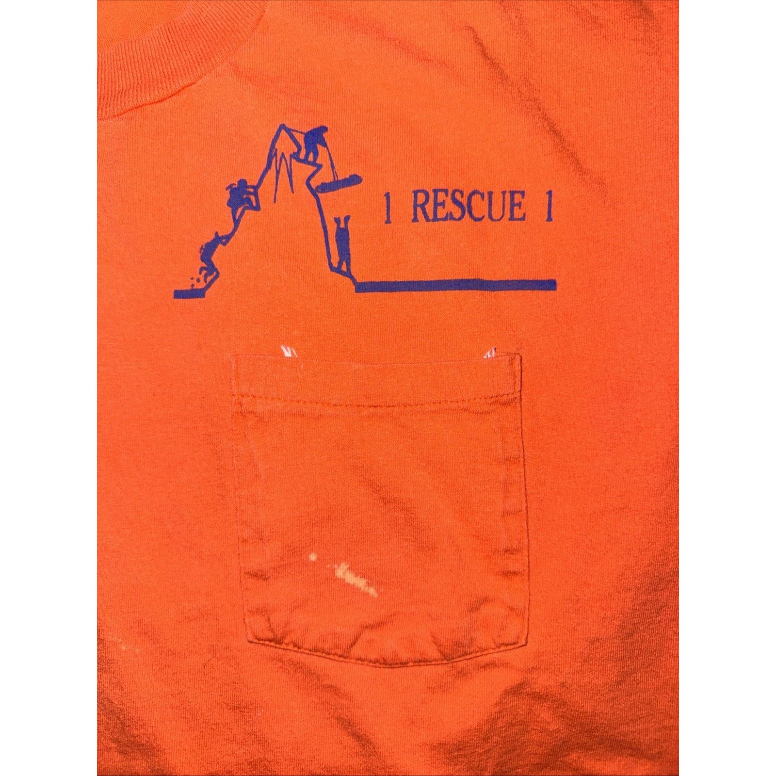 Anvil Vintage Anvil Pocket T-Shirt Orange L Mountain Rescue USA Size US L / EU 52-54 / 3 - 2 Thumbnail