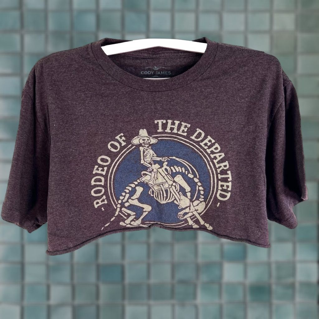 Cody James Cody James Rodeo Of The Defeated Cropped T-Shirt Womens Size L Mauve Size L / US 10 / IT 46 - 1 Thumbnail