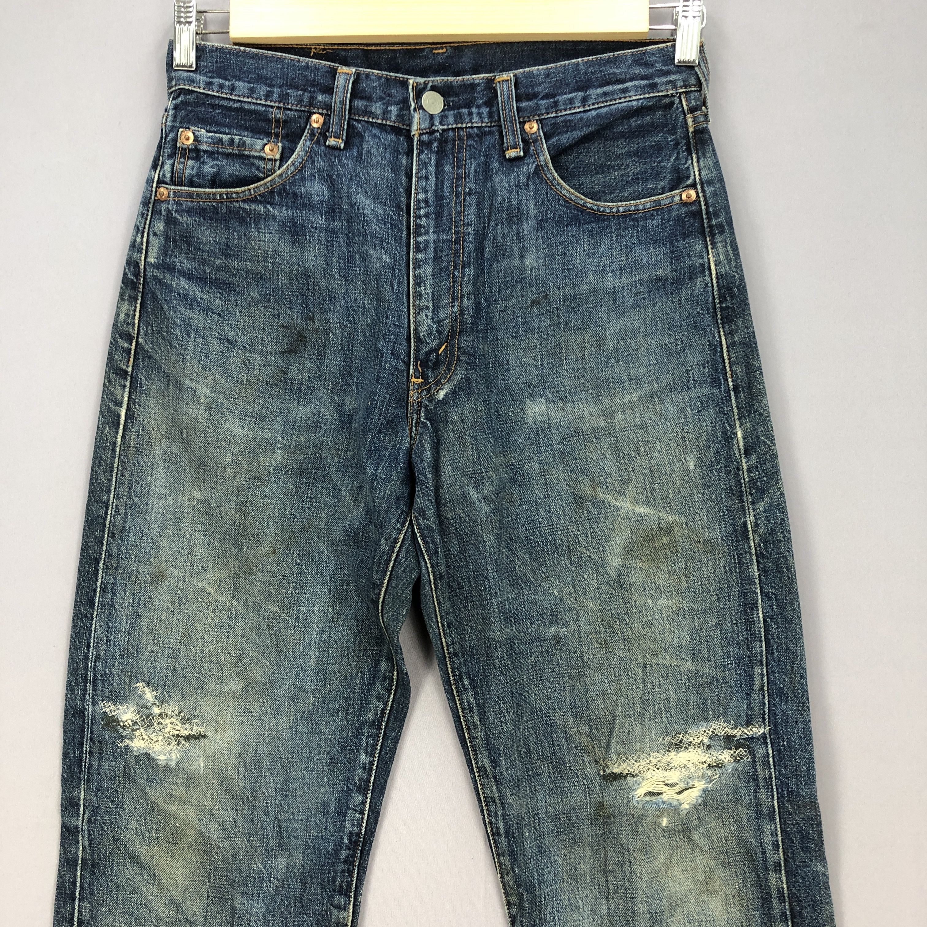 Levi's Vintage Levis Selvedge Distressed Jeans Levis Redline Denim Size US 30 / EU 46 - 3 Thumbnail