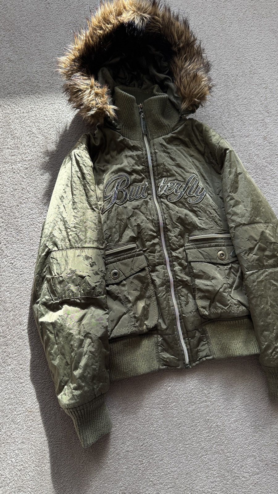 Vintage 00s' Y2K faux fur jacket Ifsixwasnine LGB Goa style