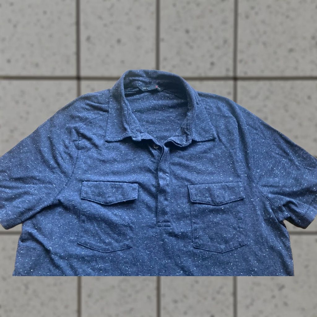John Varvatos John Varvatos USA Polo Shirt Mens Size Medium Dark Gray Speckled Front Pocket Size US M / EU 48-50 / 2 - 1 Thumbnail