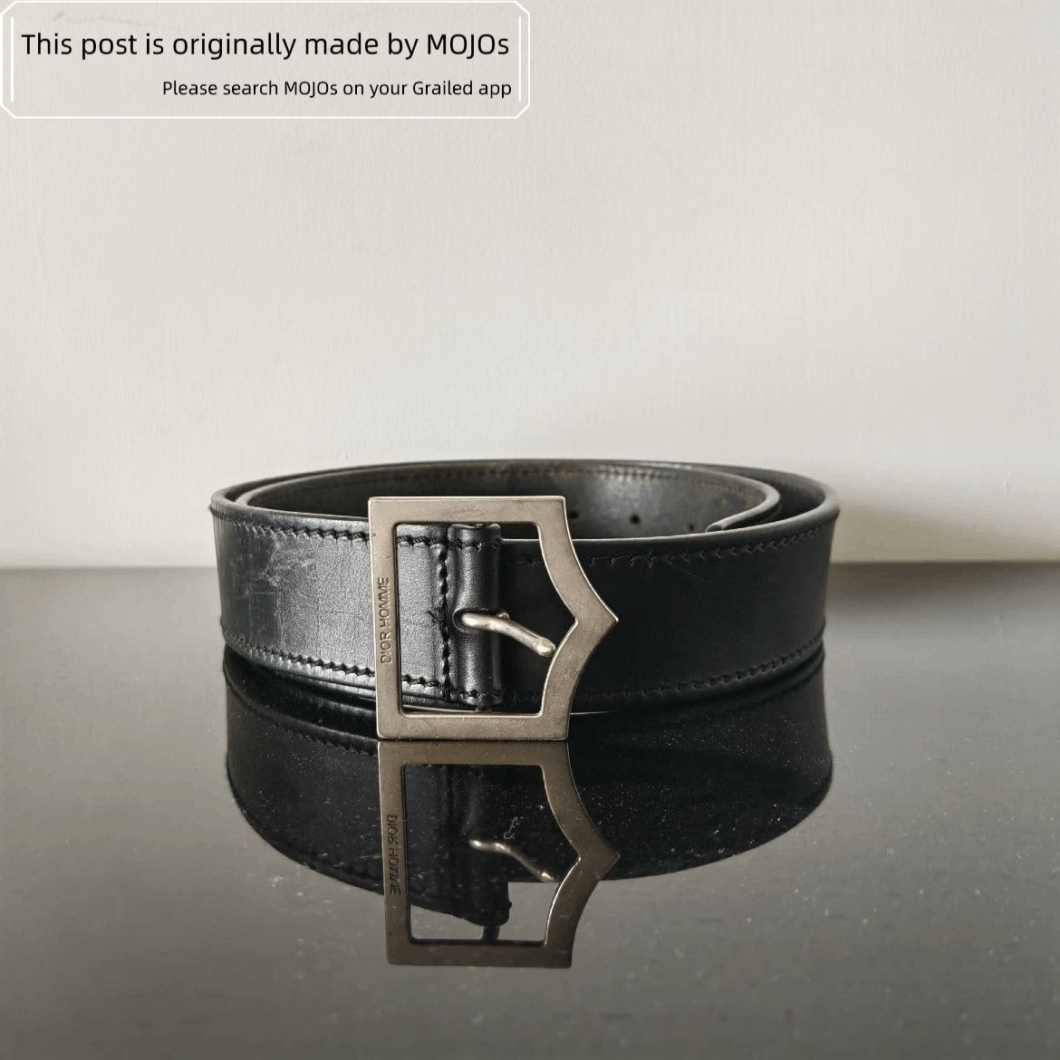 小物 Dior homme D-buckle belt [Hedi] black-leather-dior-homme-belt-