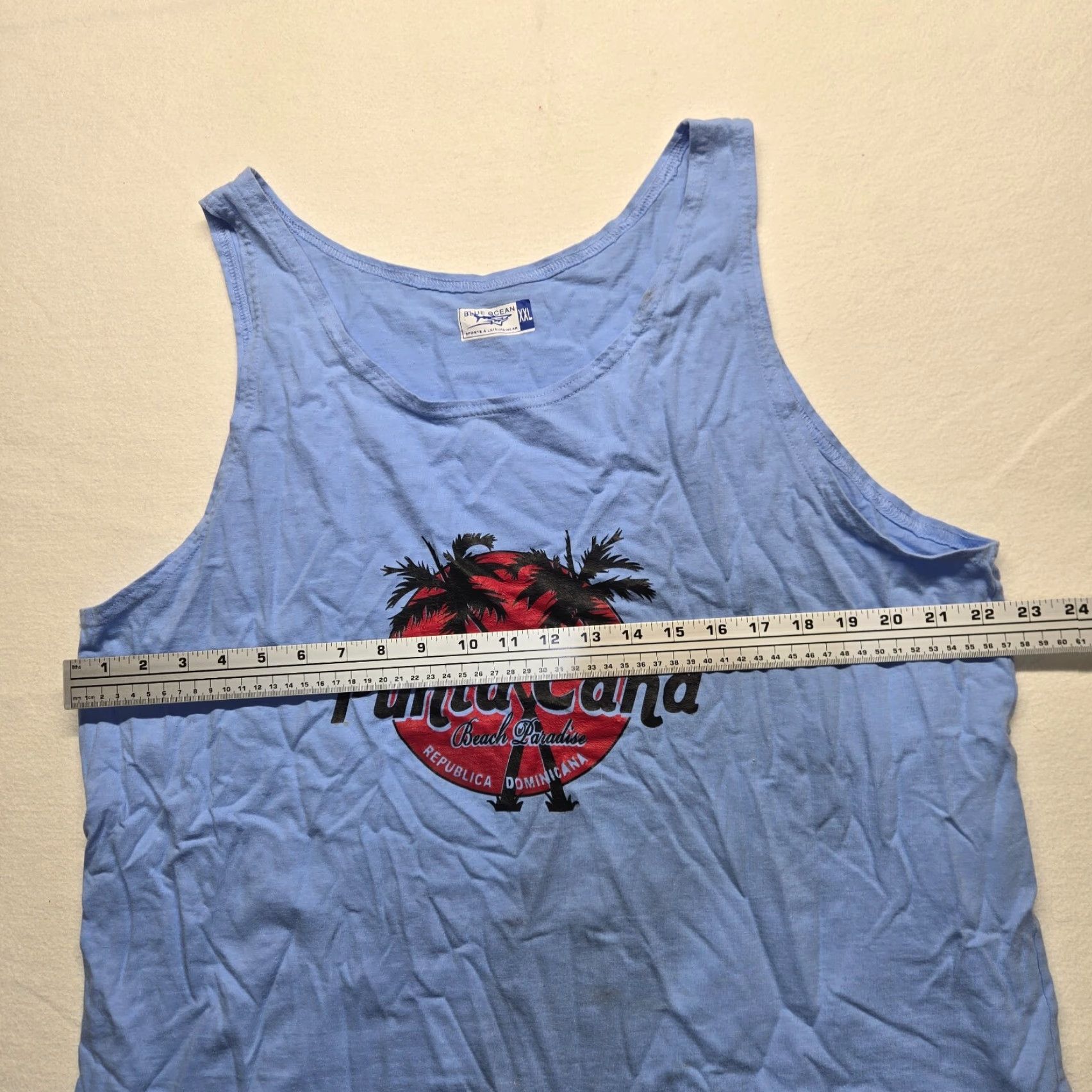 Vintage Punta Cana T Shirt Blue Republican Dominica Tank Top Sleeveless Men's 2XL XXL Size US XXL / EU 58 / 5 - 4 Thumbnail
