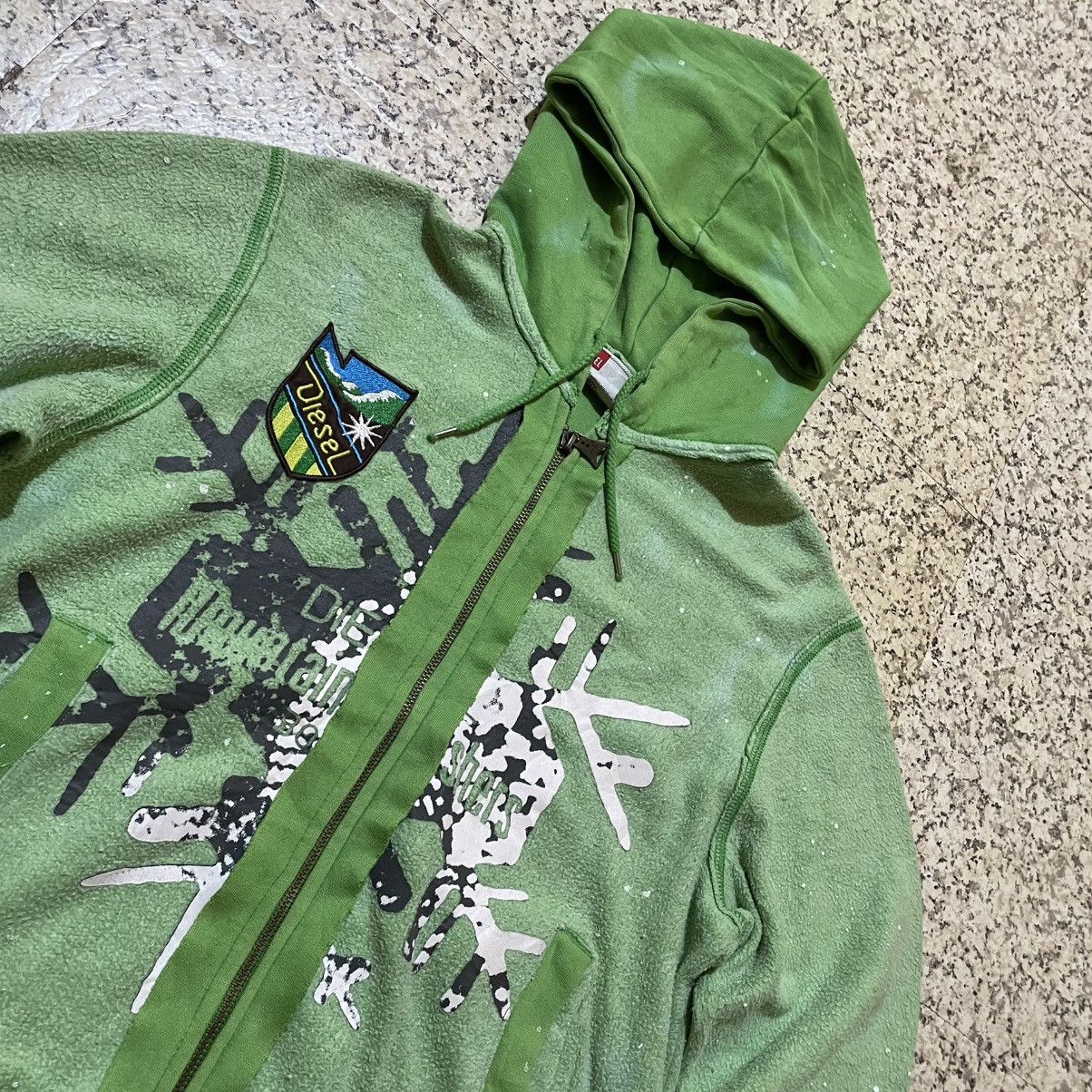Diesel Vintage Diesel Y2k Grunge Style Distressed Full-Zip Hoodie Size XL / US 12-14 / IT 48-50 - 2 Thumbnail