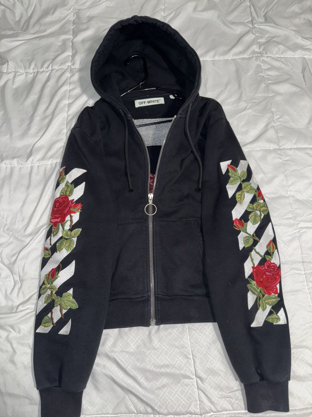 Off white floral hoodie best sale